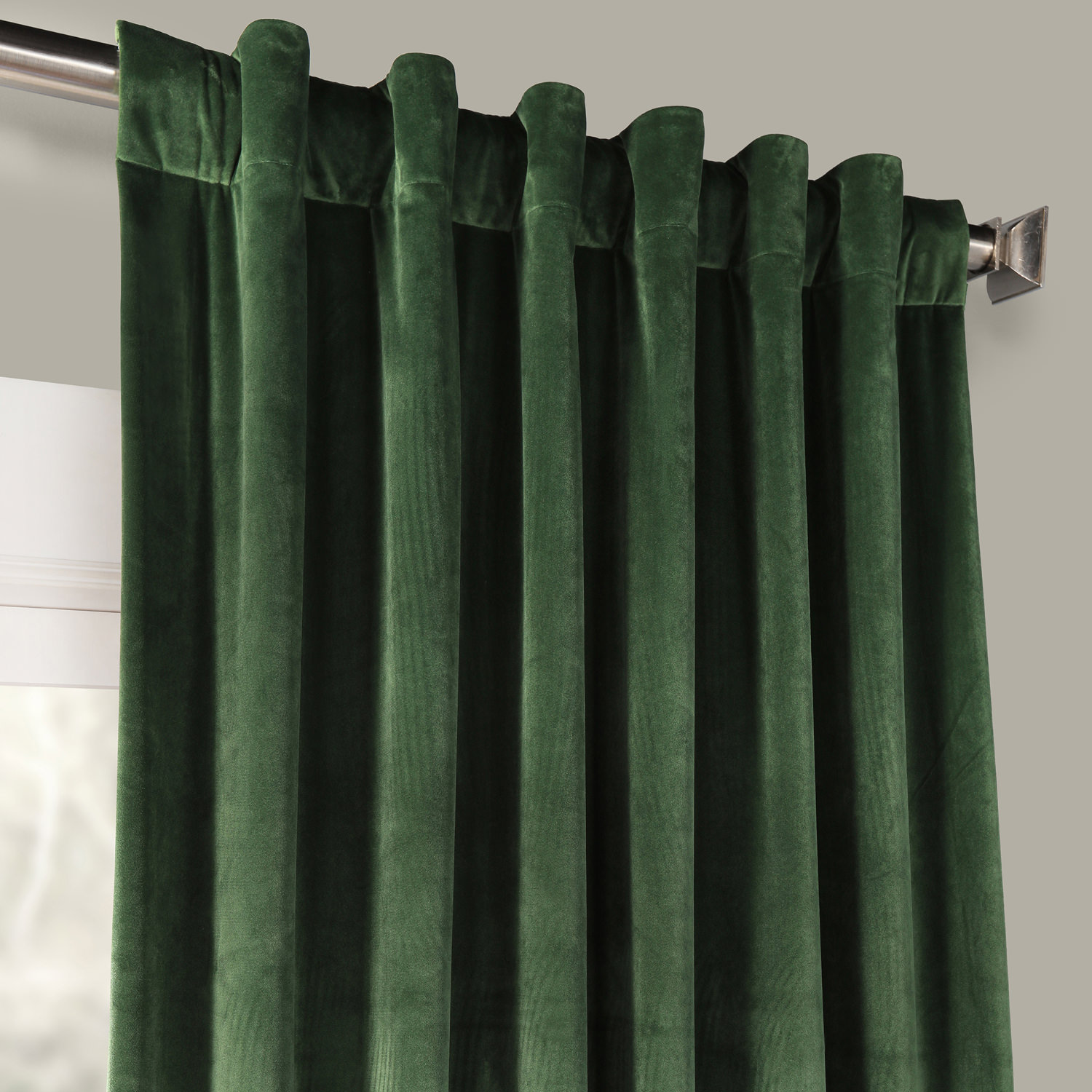 Eden Green Heritage Plush Velvet Curtain