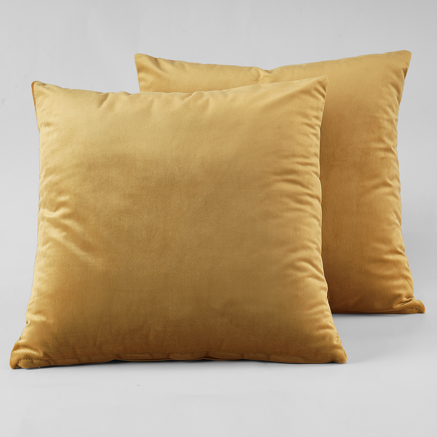 Retro Gold Heritage Plush Velvet Cushion Cover - Pair