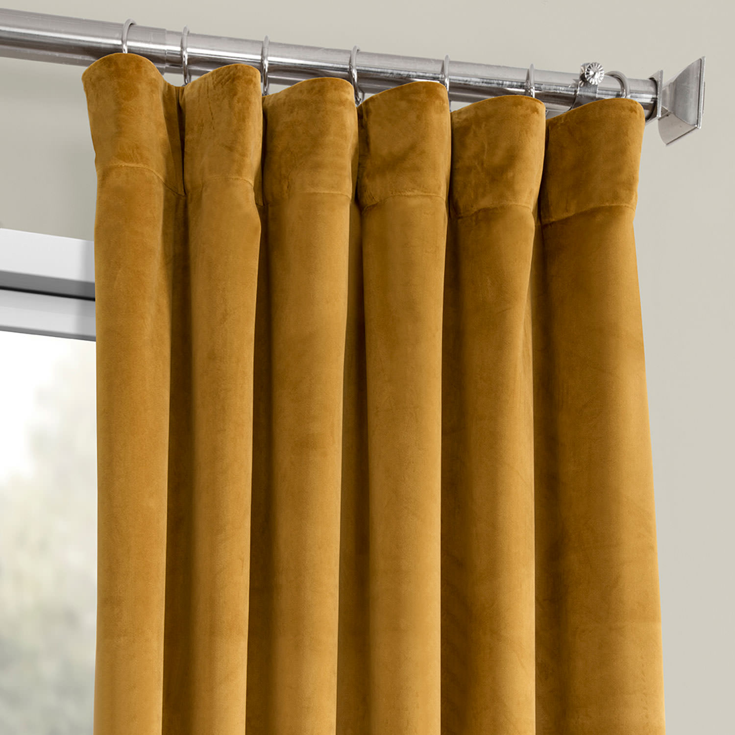 Retro Gold Heritage Plush Velvet Curtain