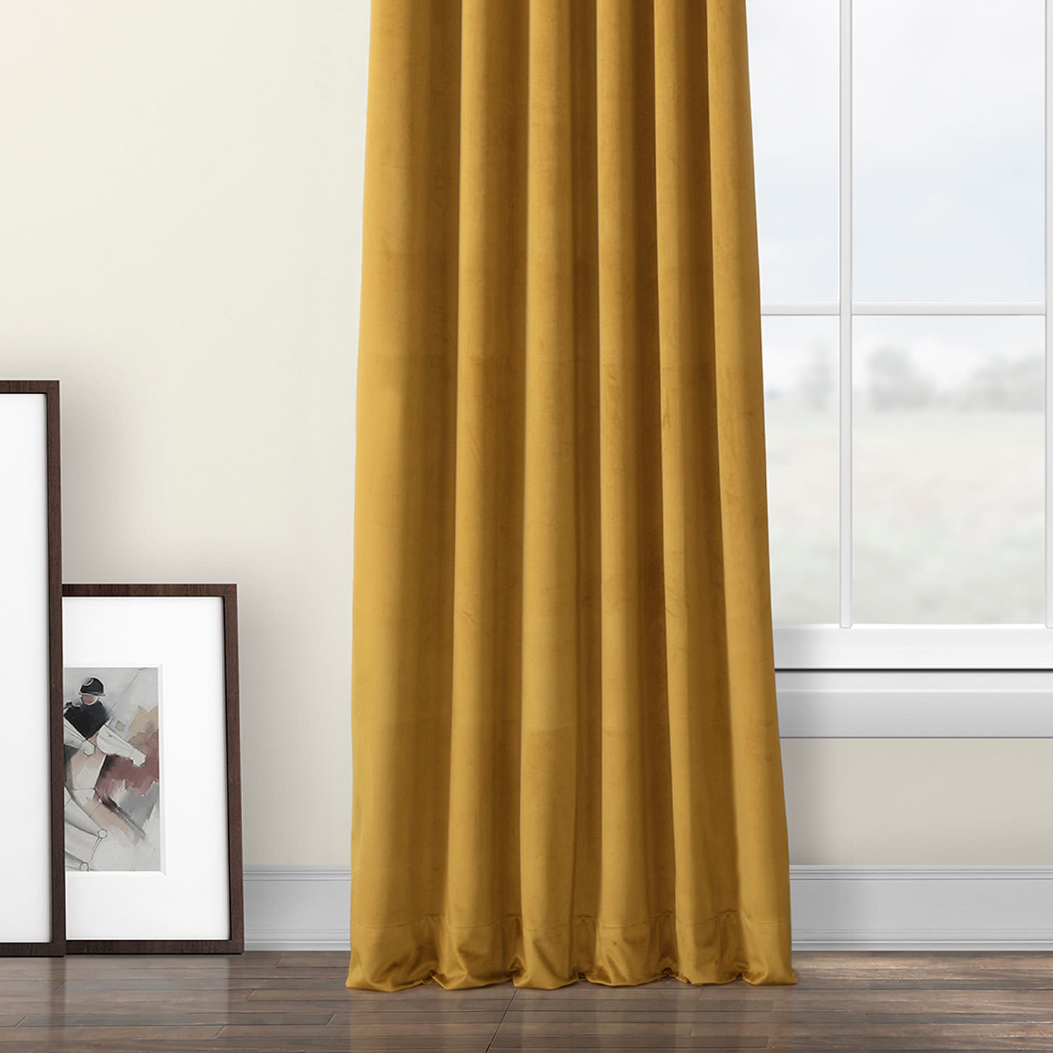 Retro Gold Heritage Plush Velvet Curtain