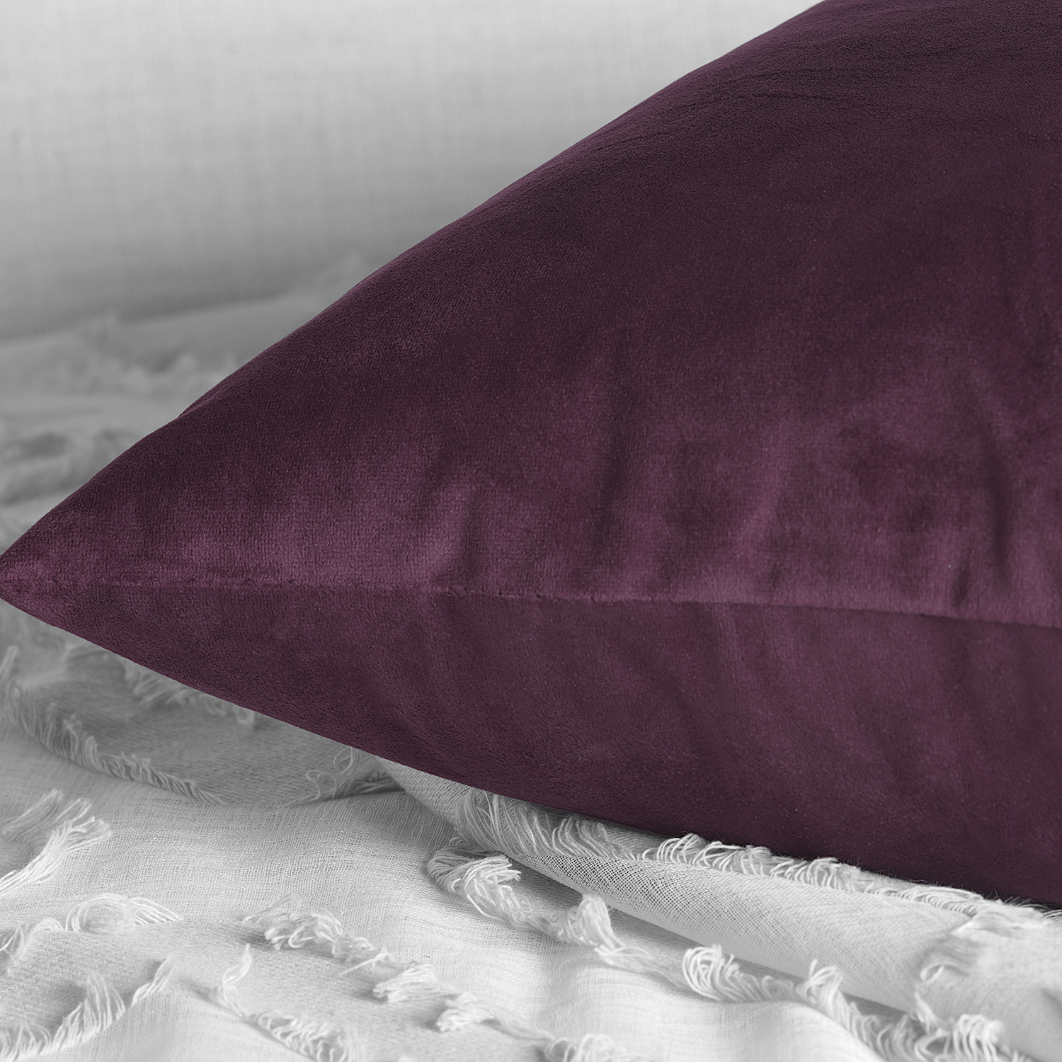 Winter Plum Heritage Plush Velvet Cushion Cover - Pair