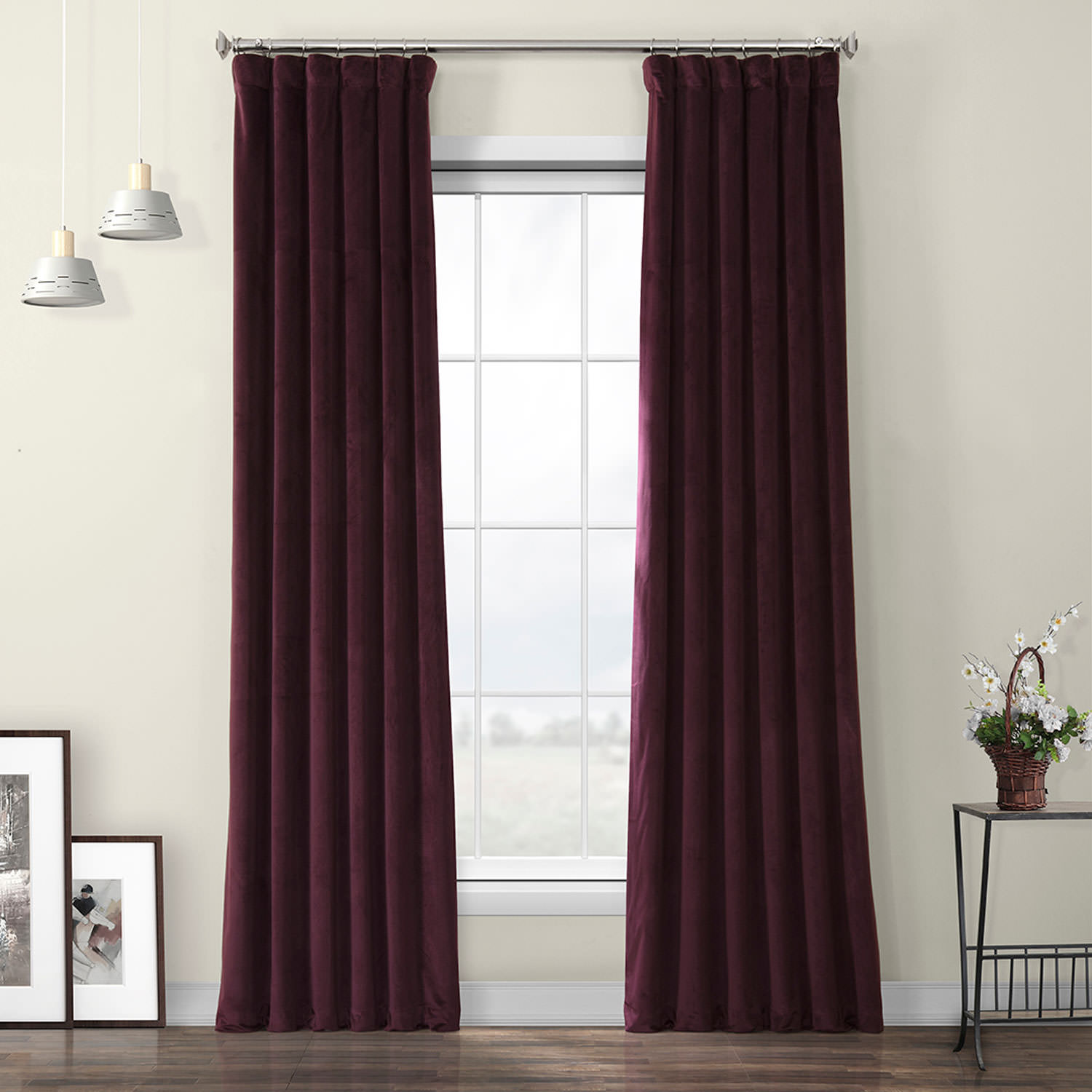 Winter Plum Heritage Plush Velvet Curtain