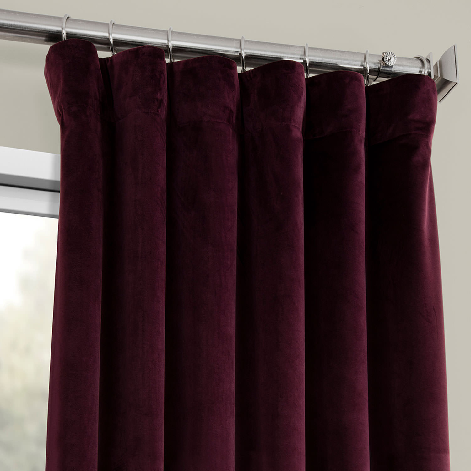 Winter Plum Heritage Plush Velvet Curtain