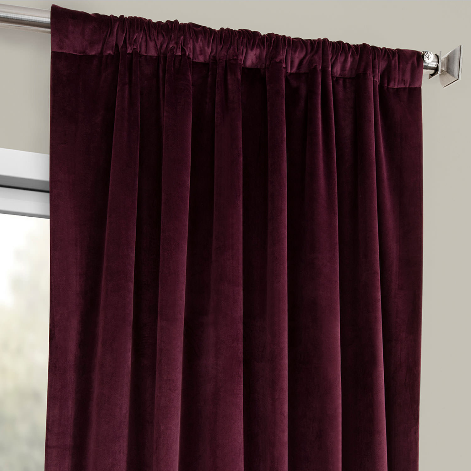 Winter Plum Heritage Plush Velvet Curtain