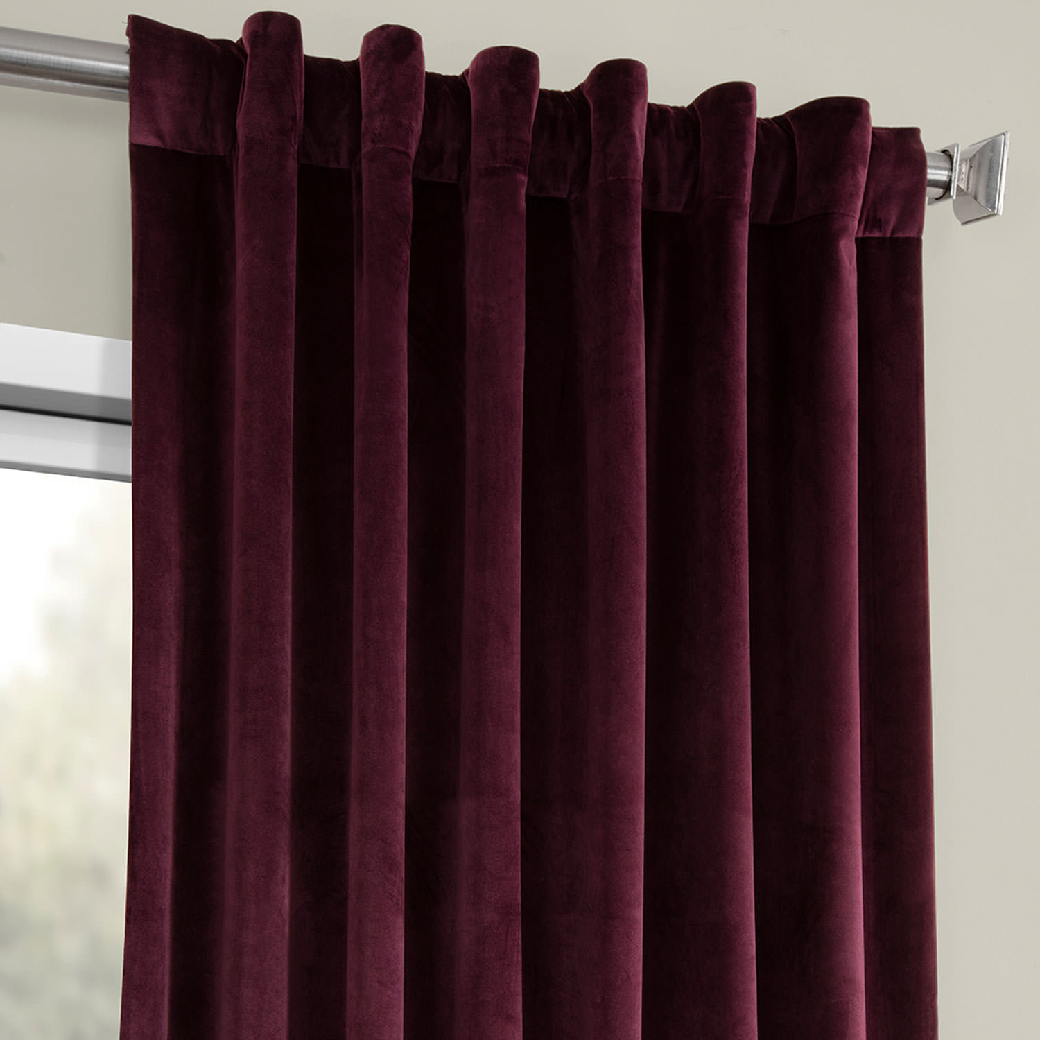 Winter Plum Heritage Plush Velvet Curtain