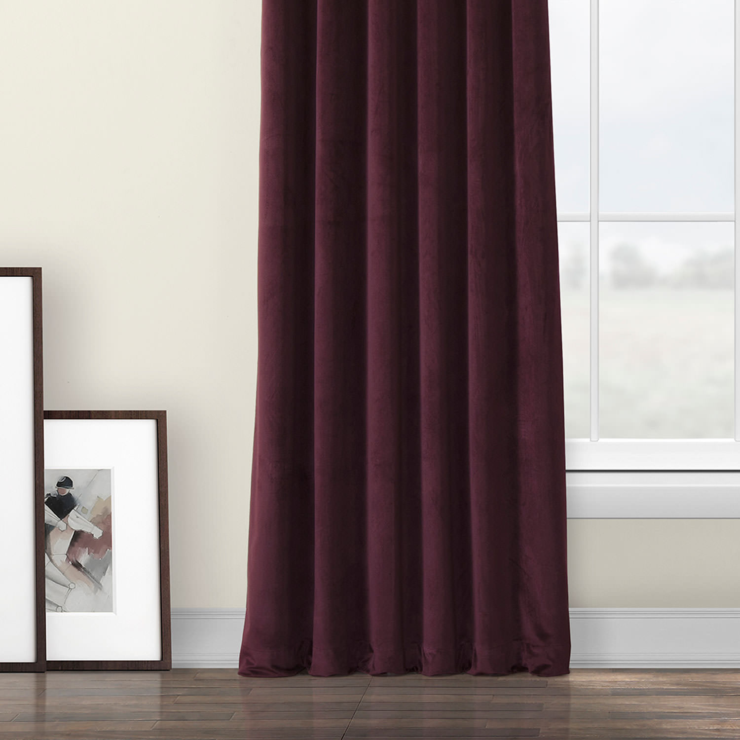 Winter Plum Heritage Plush Velvet Curtain