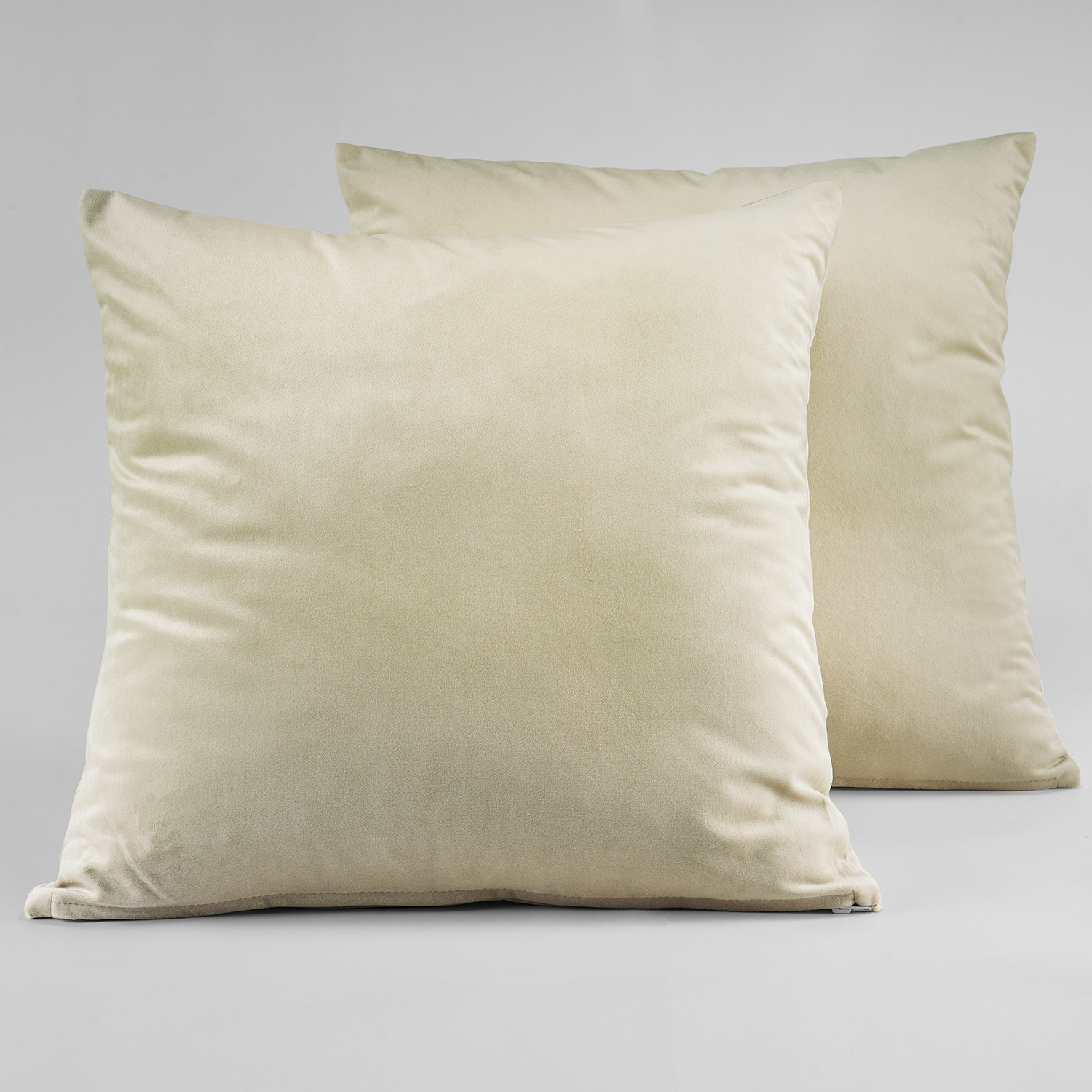 Au Lait Creme Heritage Plush Velvet Cushion Cover - Pair