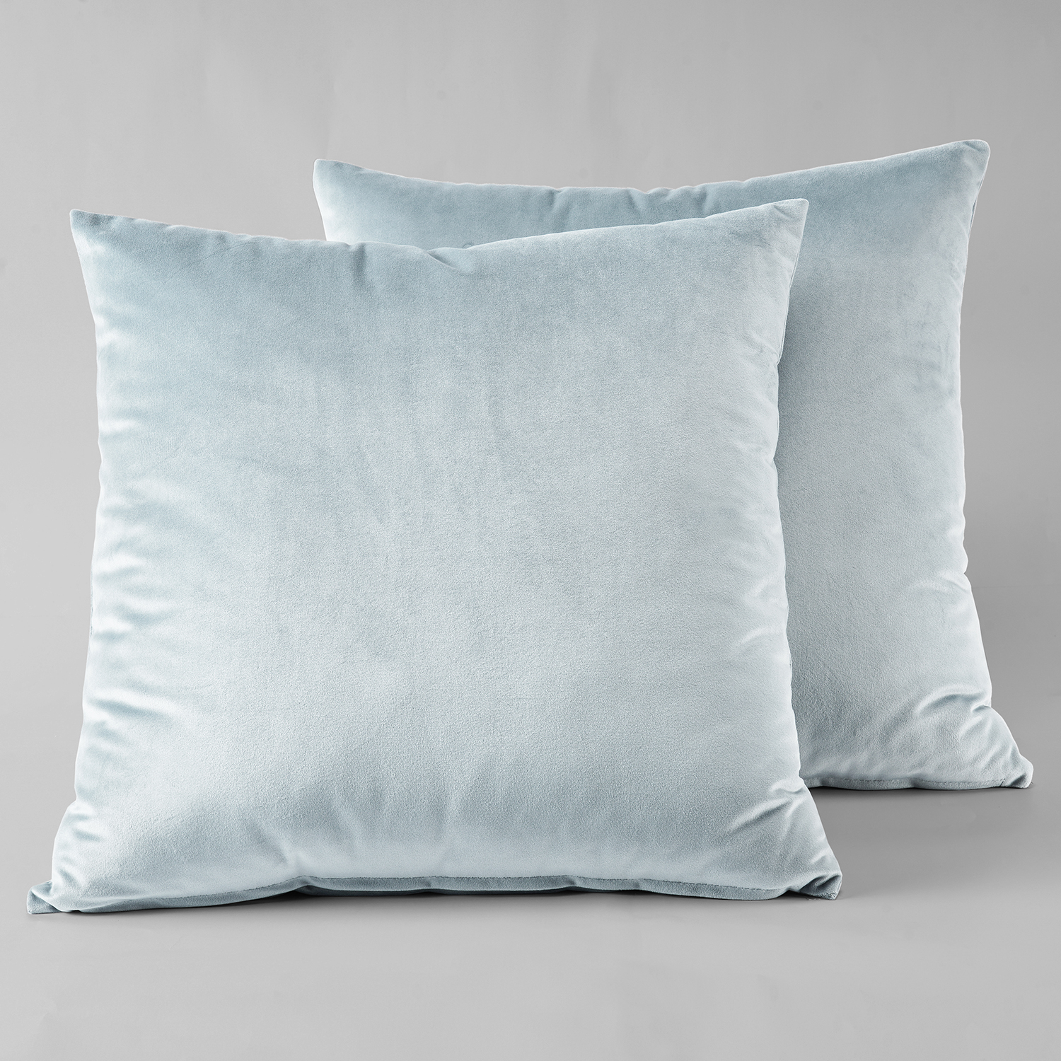 Aquarius Blue Heritage Plush Velvet Cushion Cover - Pair