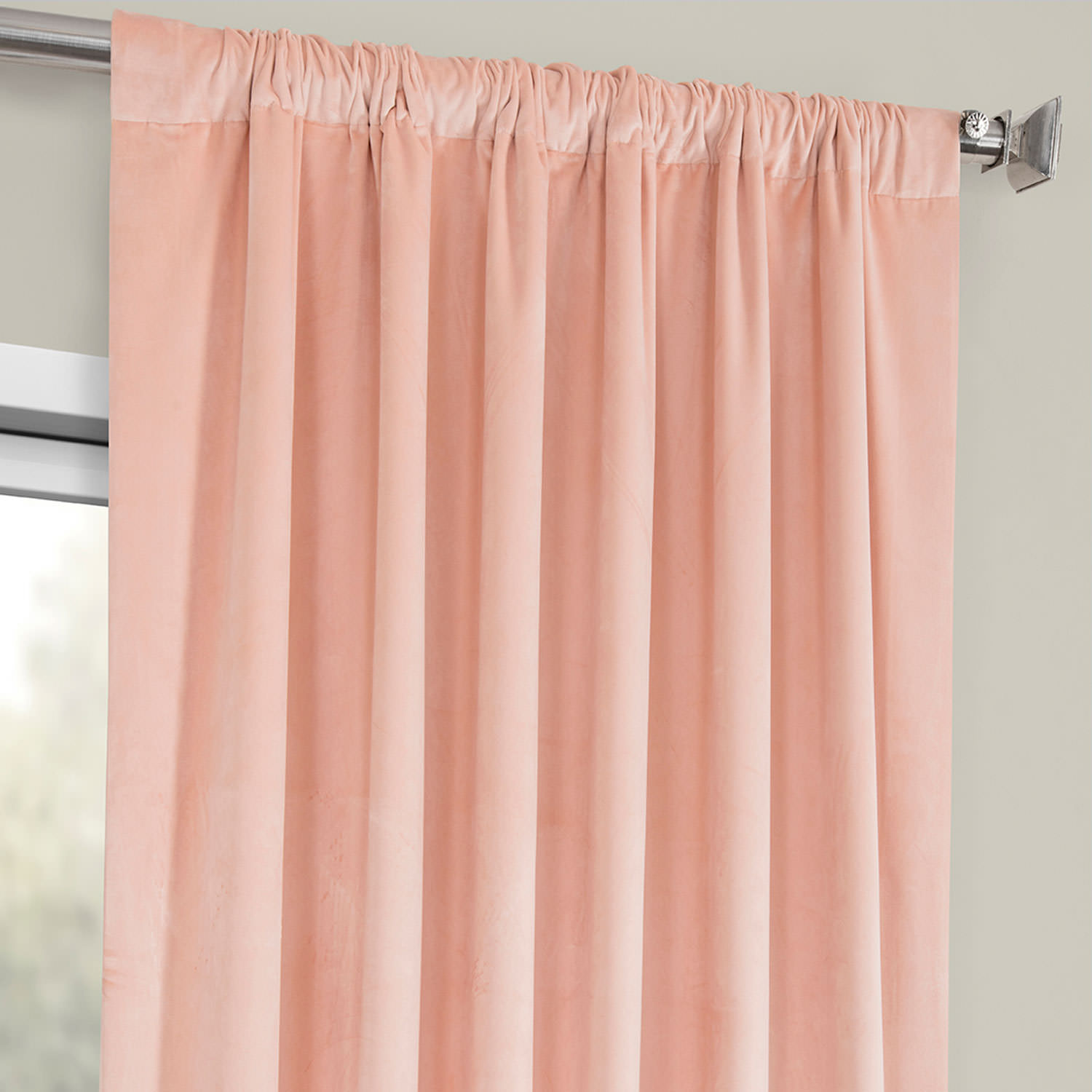 Peach Blossom Heritage Plush Velvet Curtain