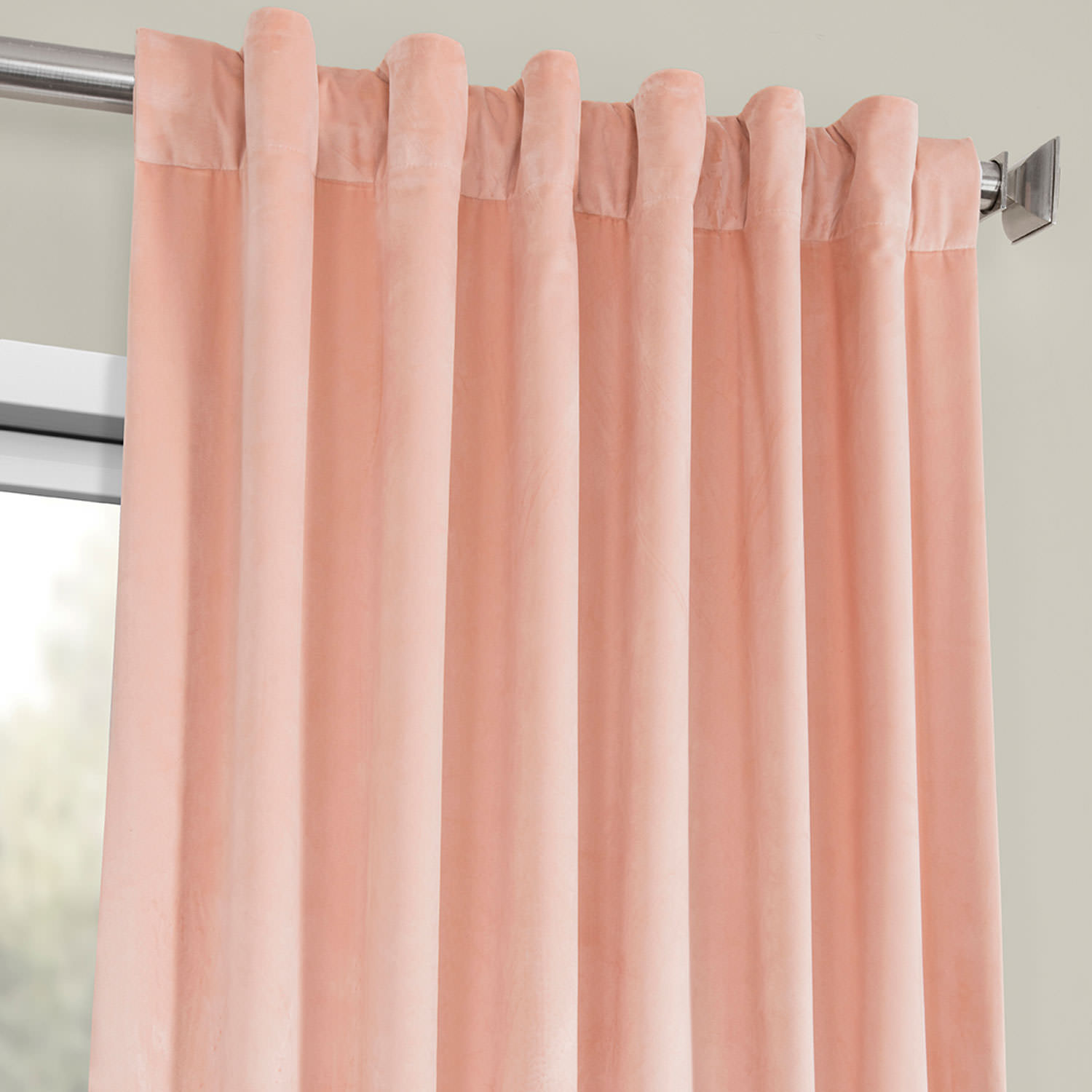 Peach Blossom Heritage Plush Velvet Curtain