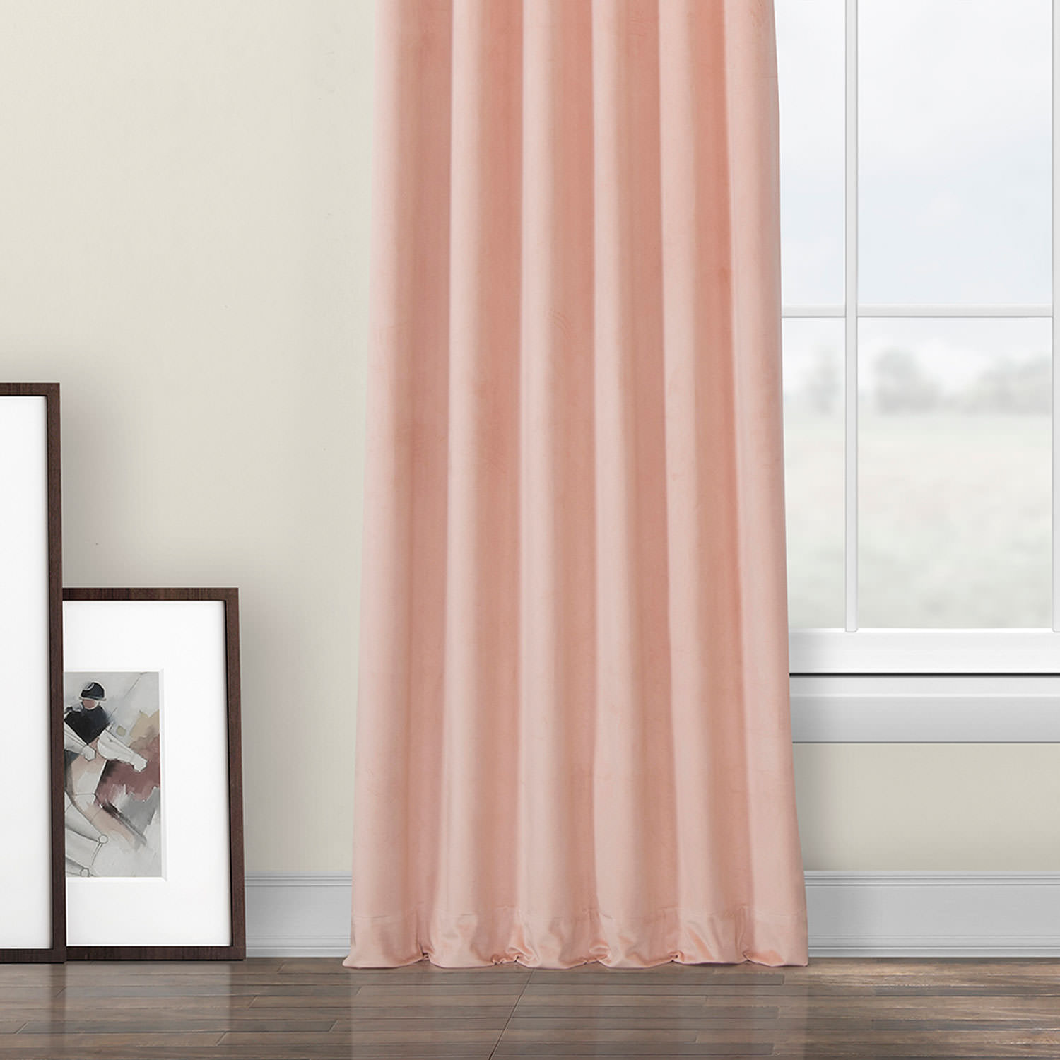 Peach Blossom Heritage Plush Velvet Curtain