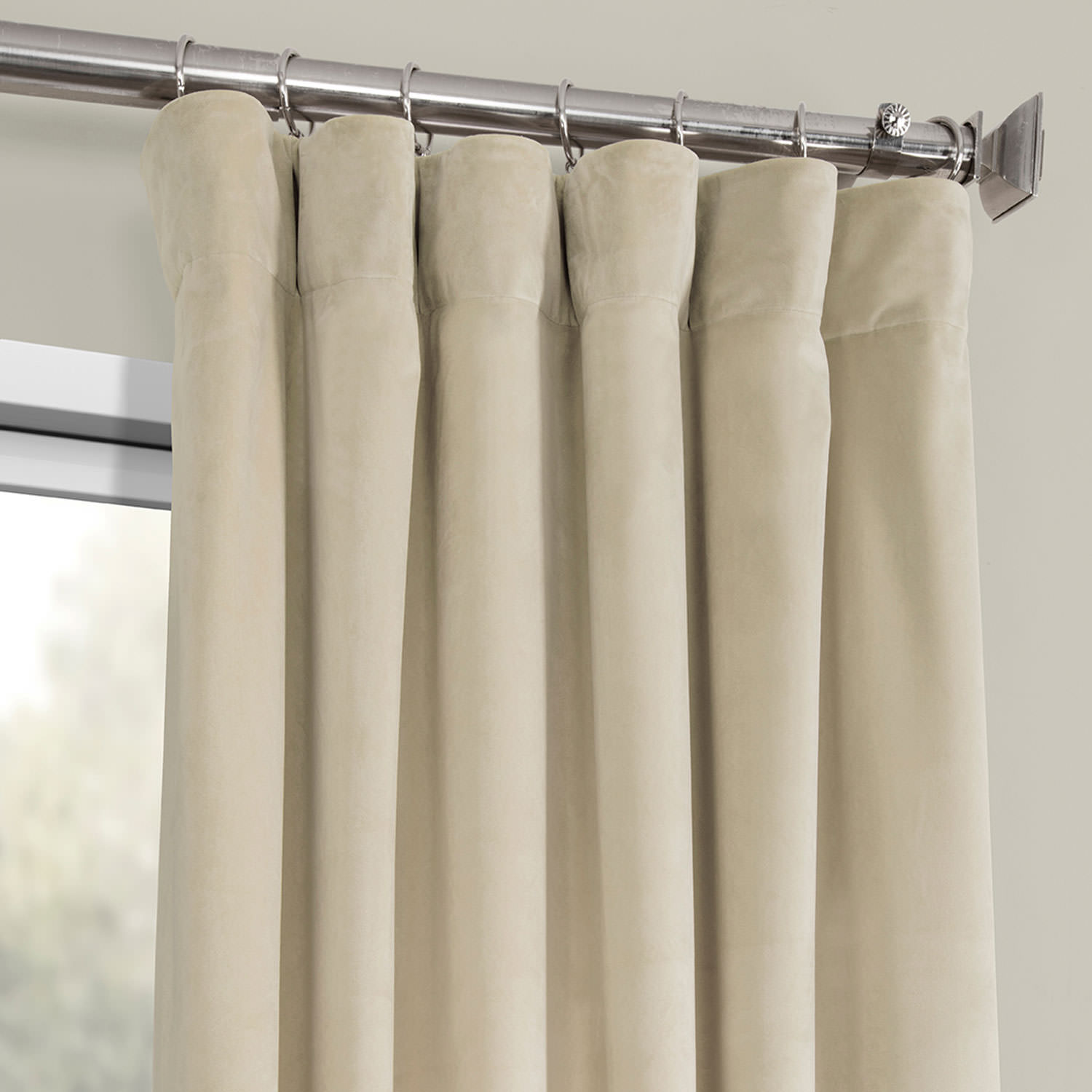 Macchiato Beige Heritage Plush Velvet Curtain