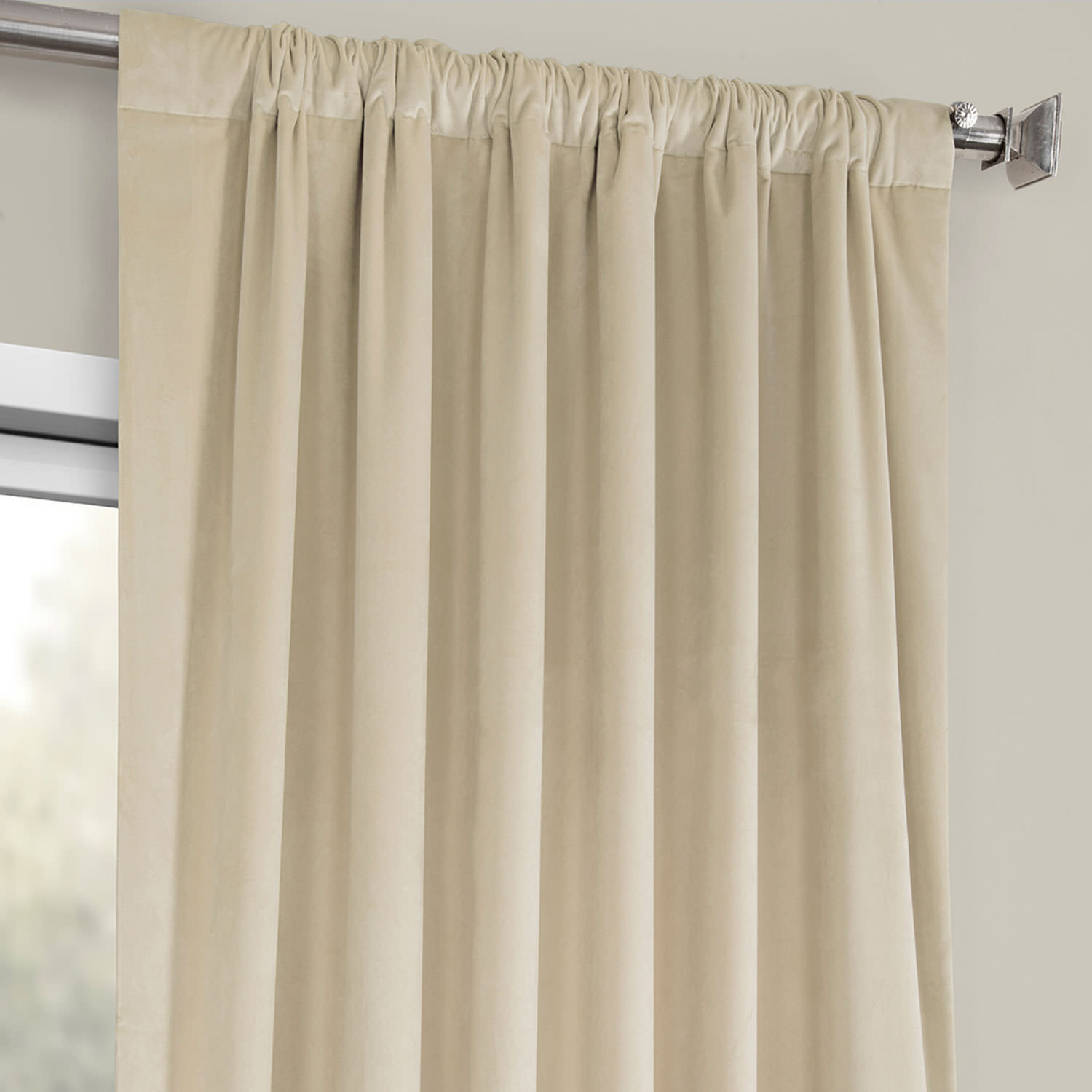 Macchiato Beige Heritage Plush Velvet Curtain