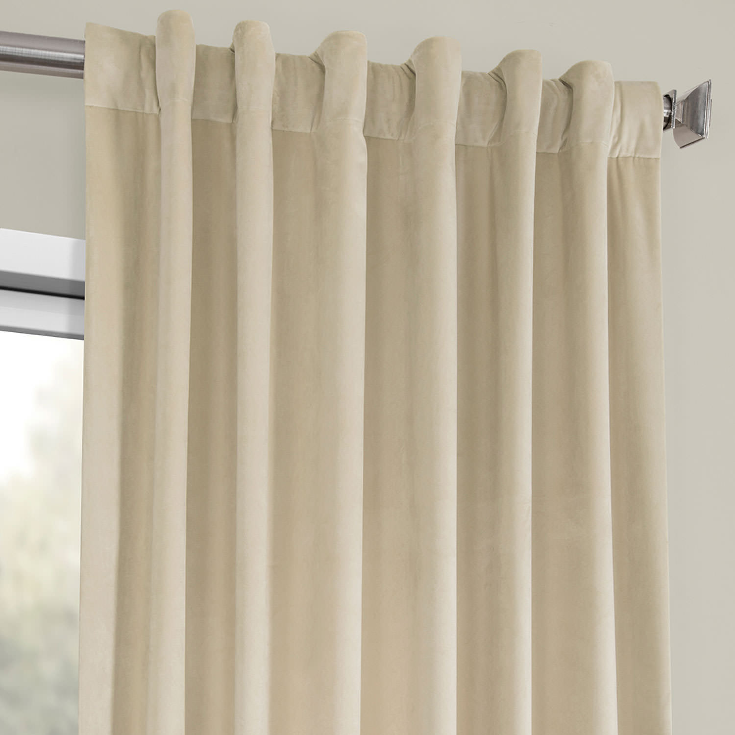 Macchiato Beige Heritage Plush Velvet Curtain