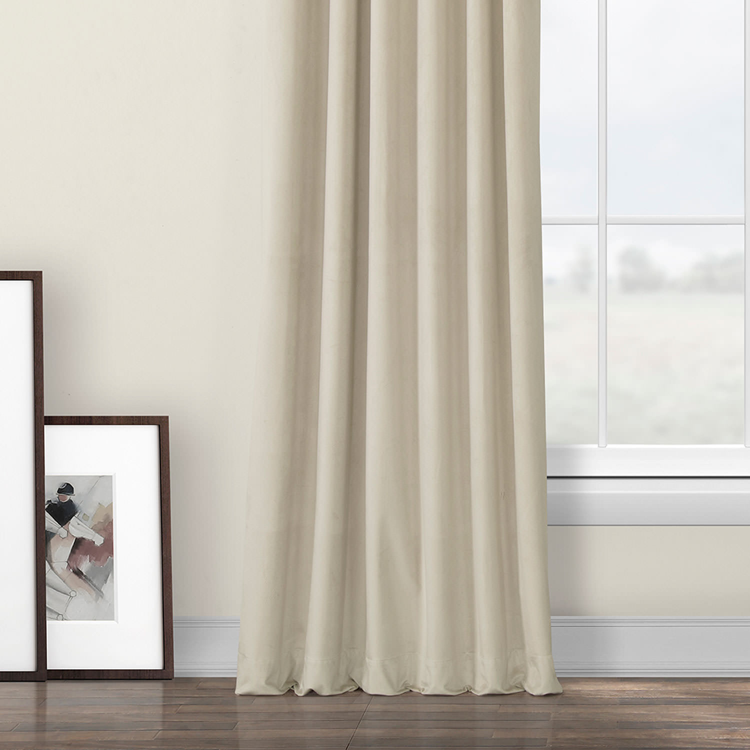 Macchiato Beige Heritage Plush Velvet Curtain