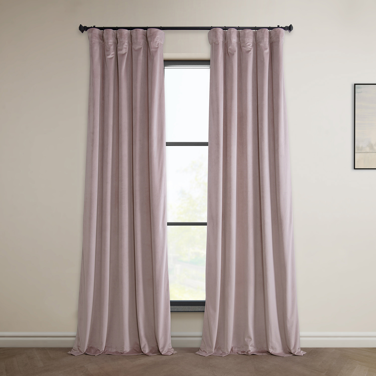 Mauve Heritage Plush Velvet Curtain