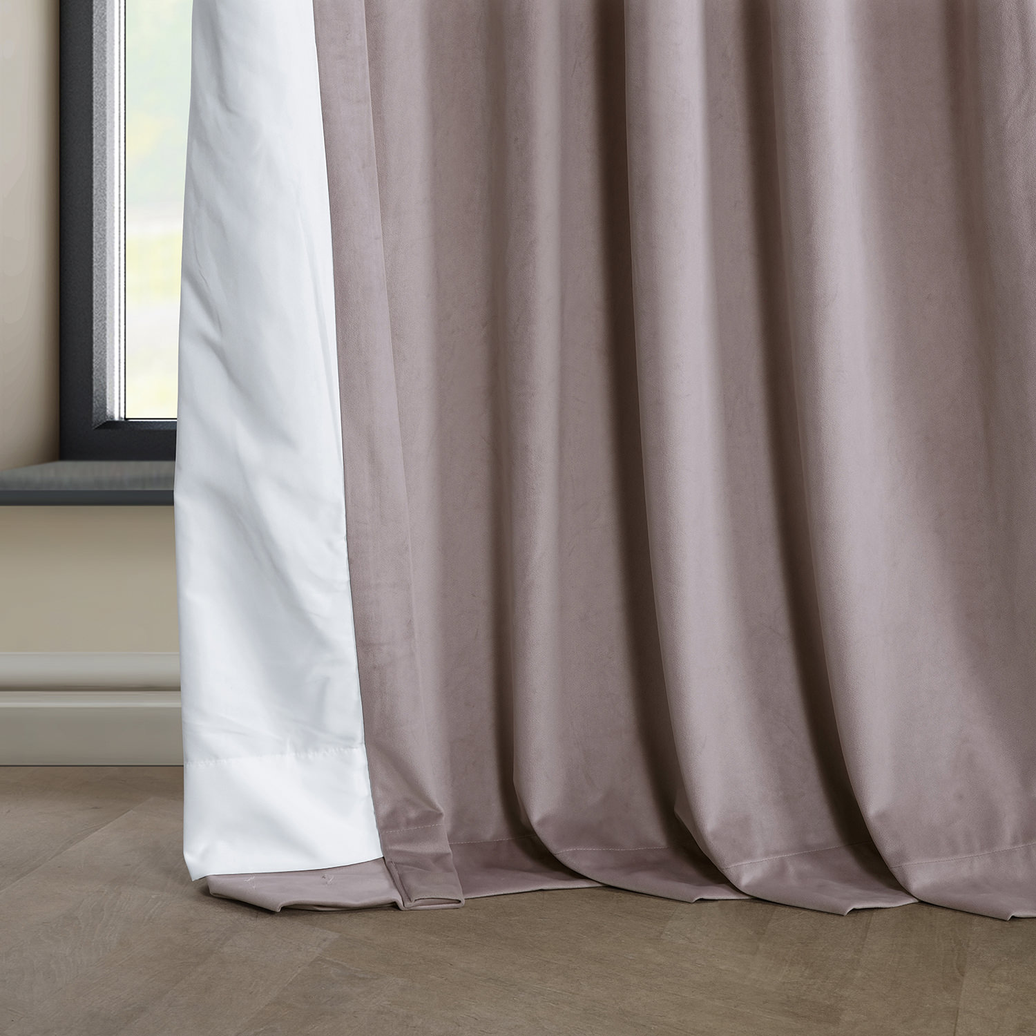 Mauve Heritage Plush Velvet Curtain