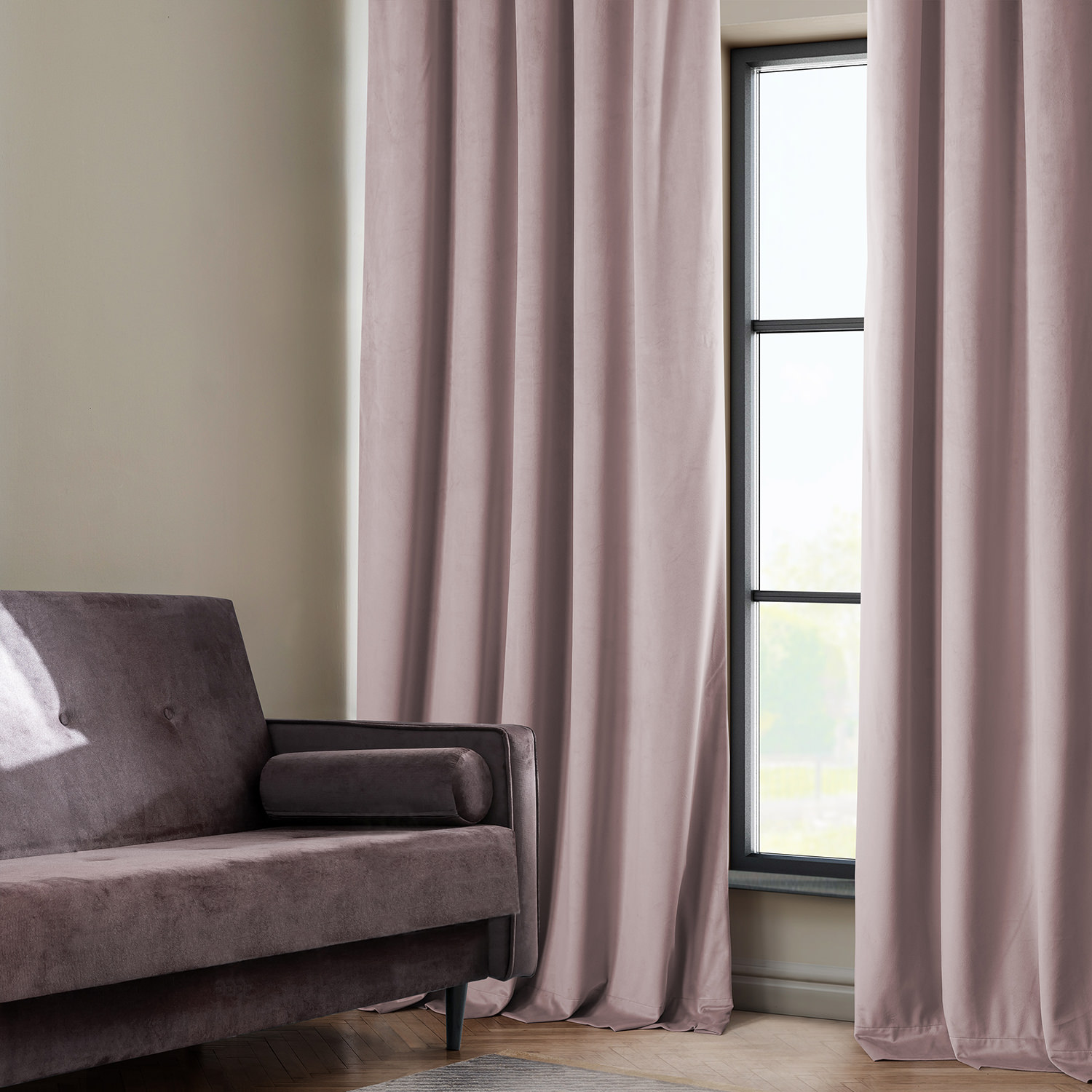 Mauve Heritage Plush Velvet Curtain