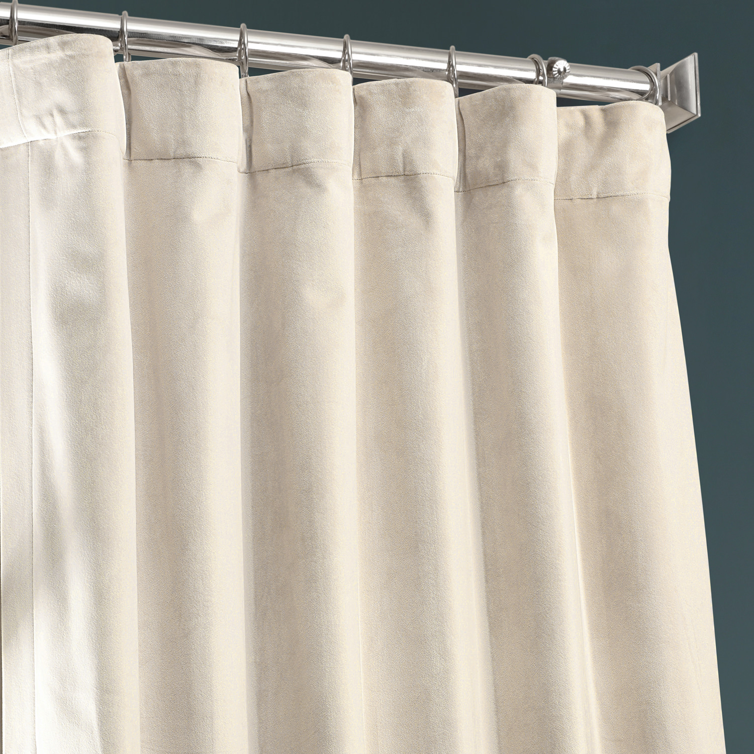 Sandalwood Beige Plush Velvet Hotel Blackout Curtain