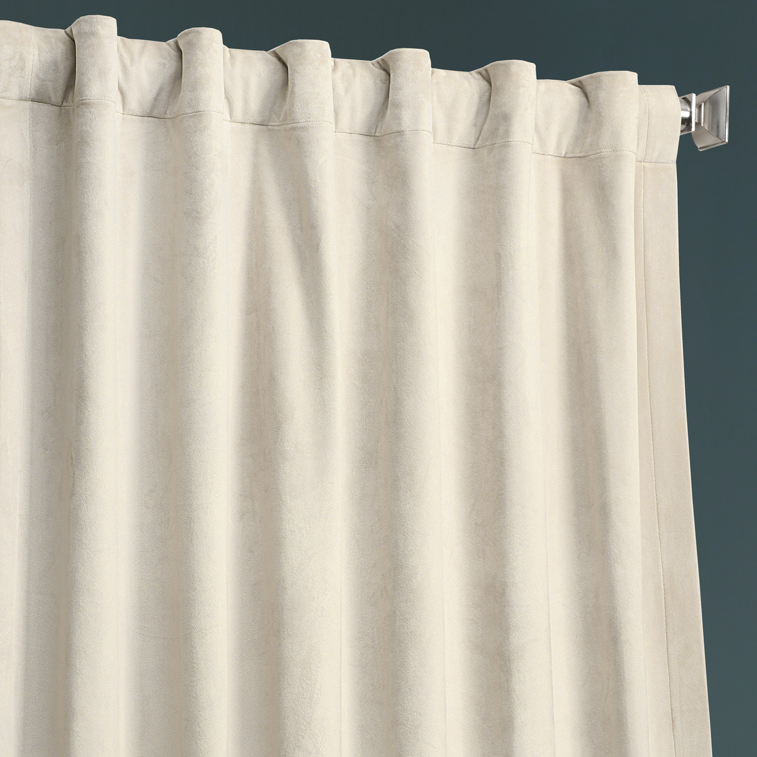 Sandalwood Beige Plush Velvet Hotel Blackout Curtain