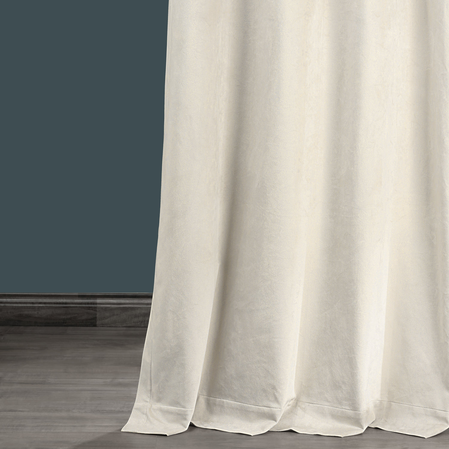 Sandalwood Beige Plush Velvet Hotel Blackout Curtain