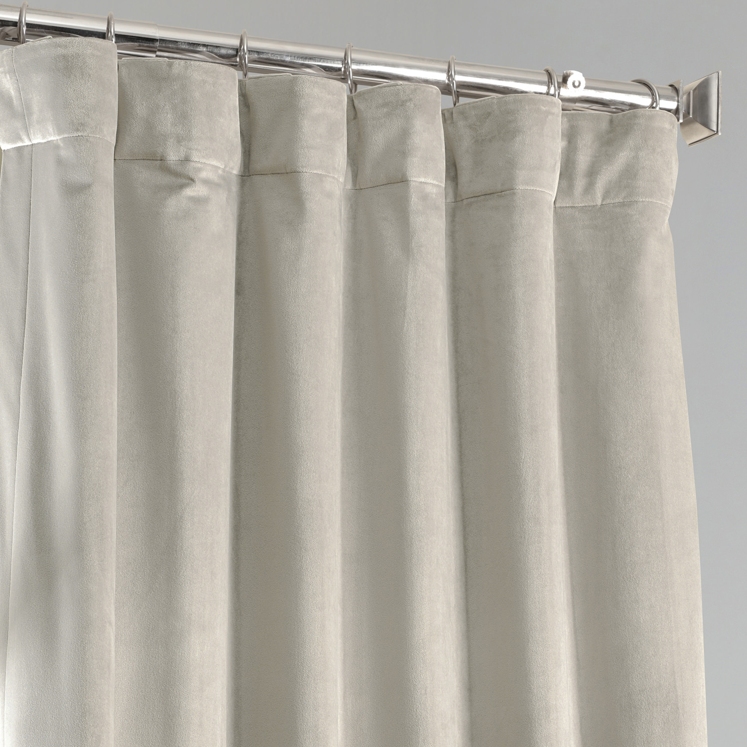 Silvery Taupe Plush Velvet Hotel Blackout Curtain