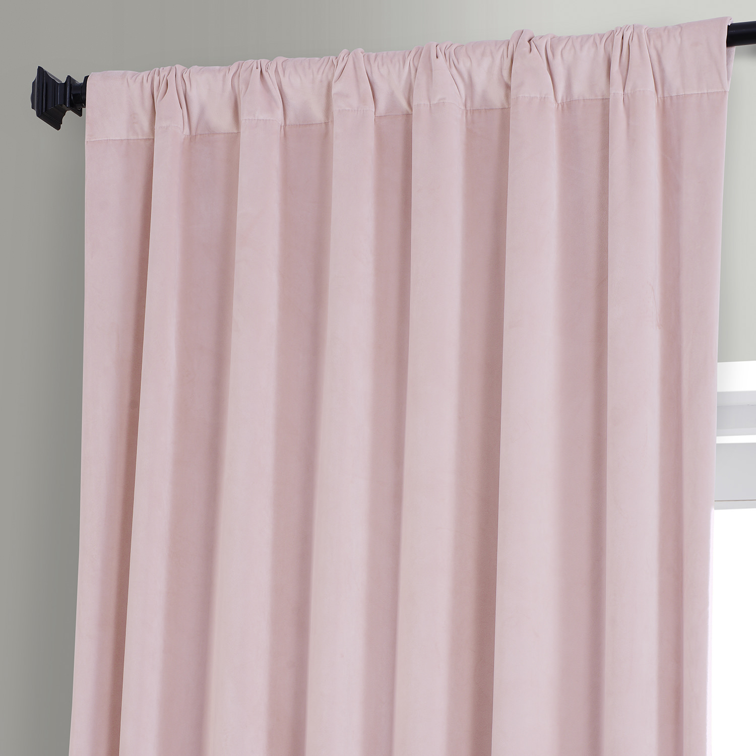 Signature Rose Water Plush Velvet Hotel Blackout Curtain