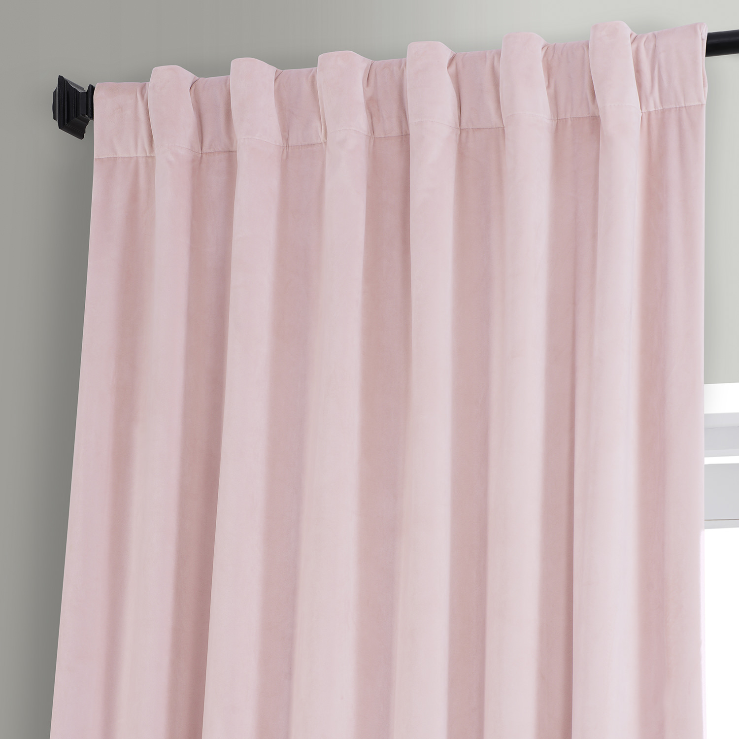 Signature Rose Water Plush Velvet Hotel Blackout Curtain