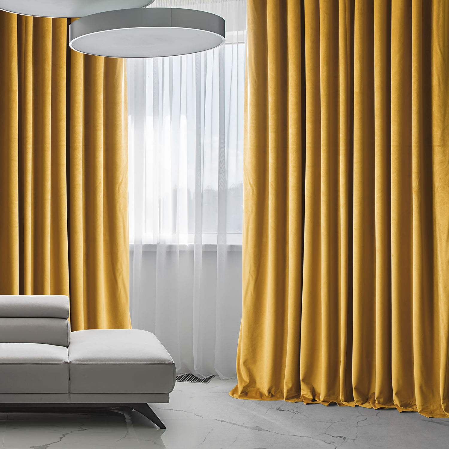 Signature Sophomore Gold Plush Velvet Extrawide Hotel Blackout Curtain