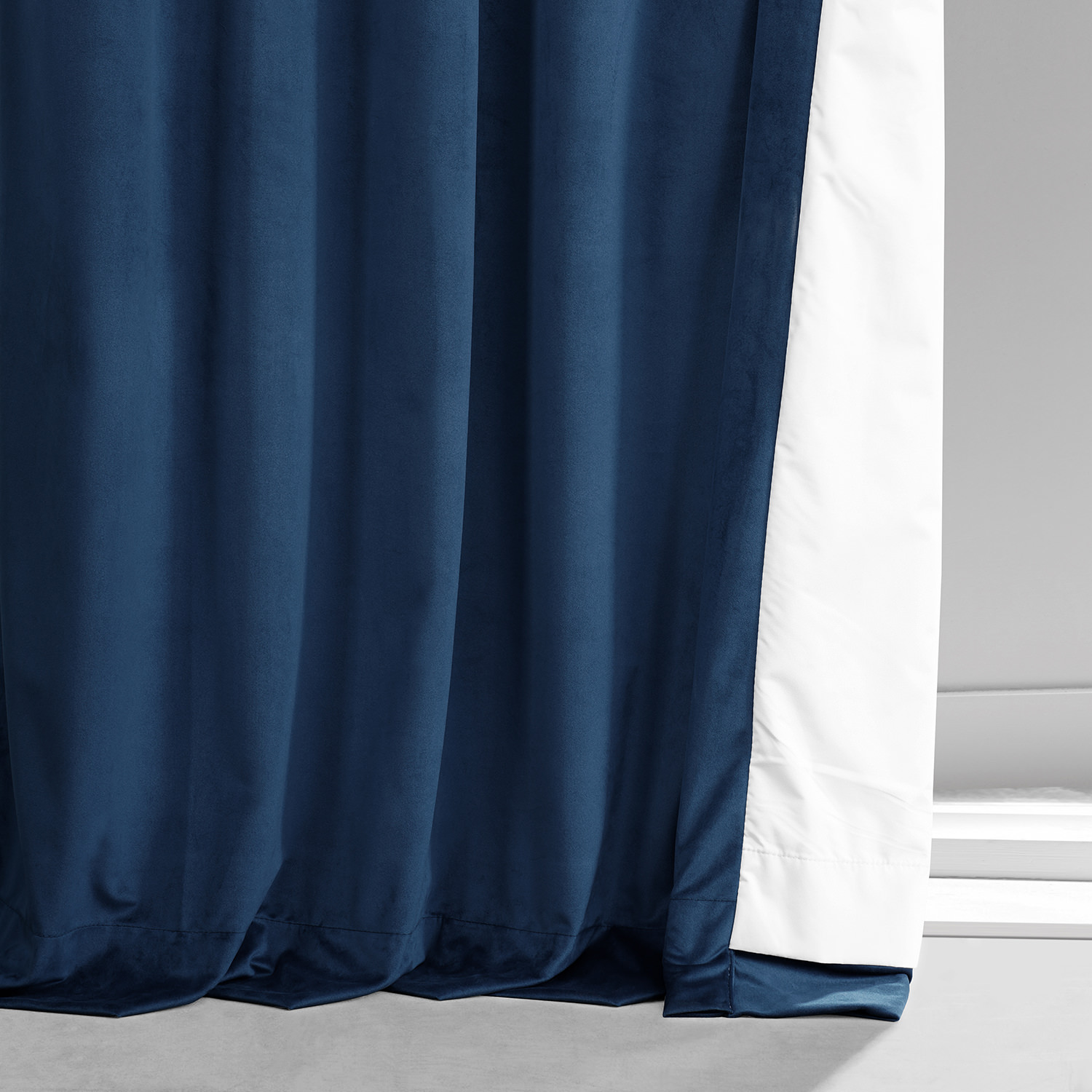 Signature Dreamland Blue Plush Velvet Hotel Blackout Curtain