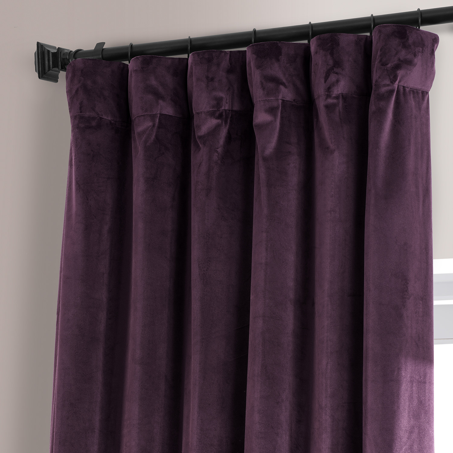 Signature Plum Blossom Plush Velvet Hotel Blackout Curtain