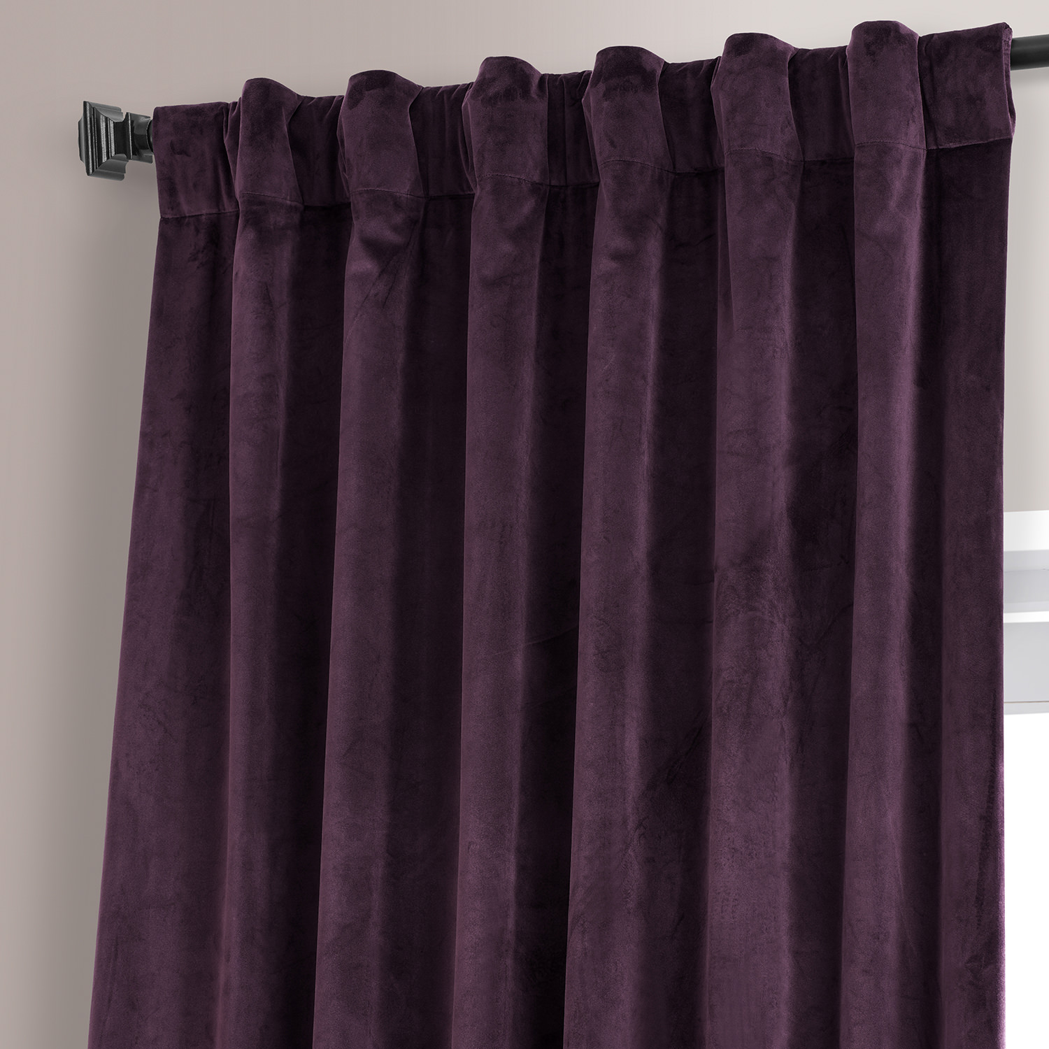 Signature Plum Blossom Plush Velvet Hotel Blackout Curtain