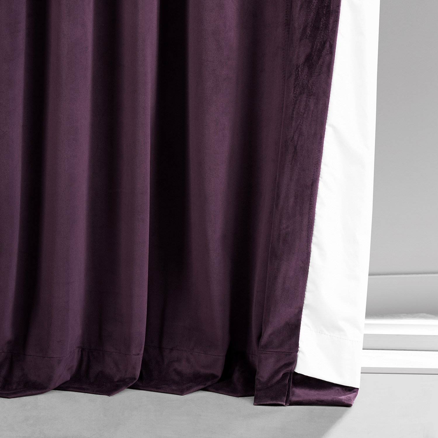 Signature Plum Blossom Plush Velvet Hotel Blackout Curtain