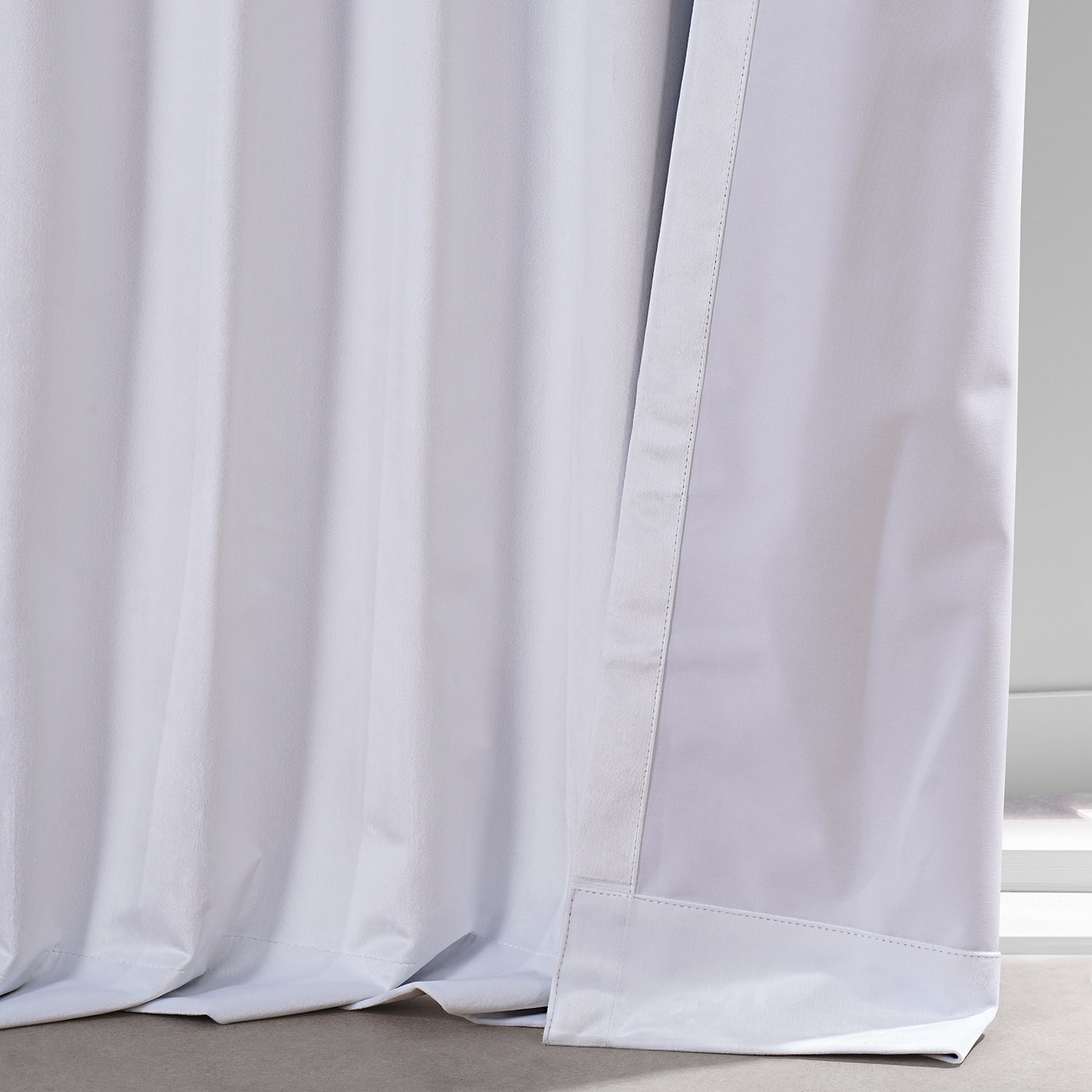 Iconic White Performance Velvet Blackout Curtain Pair (2 Panels)