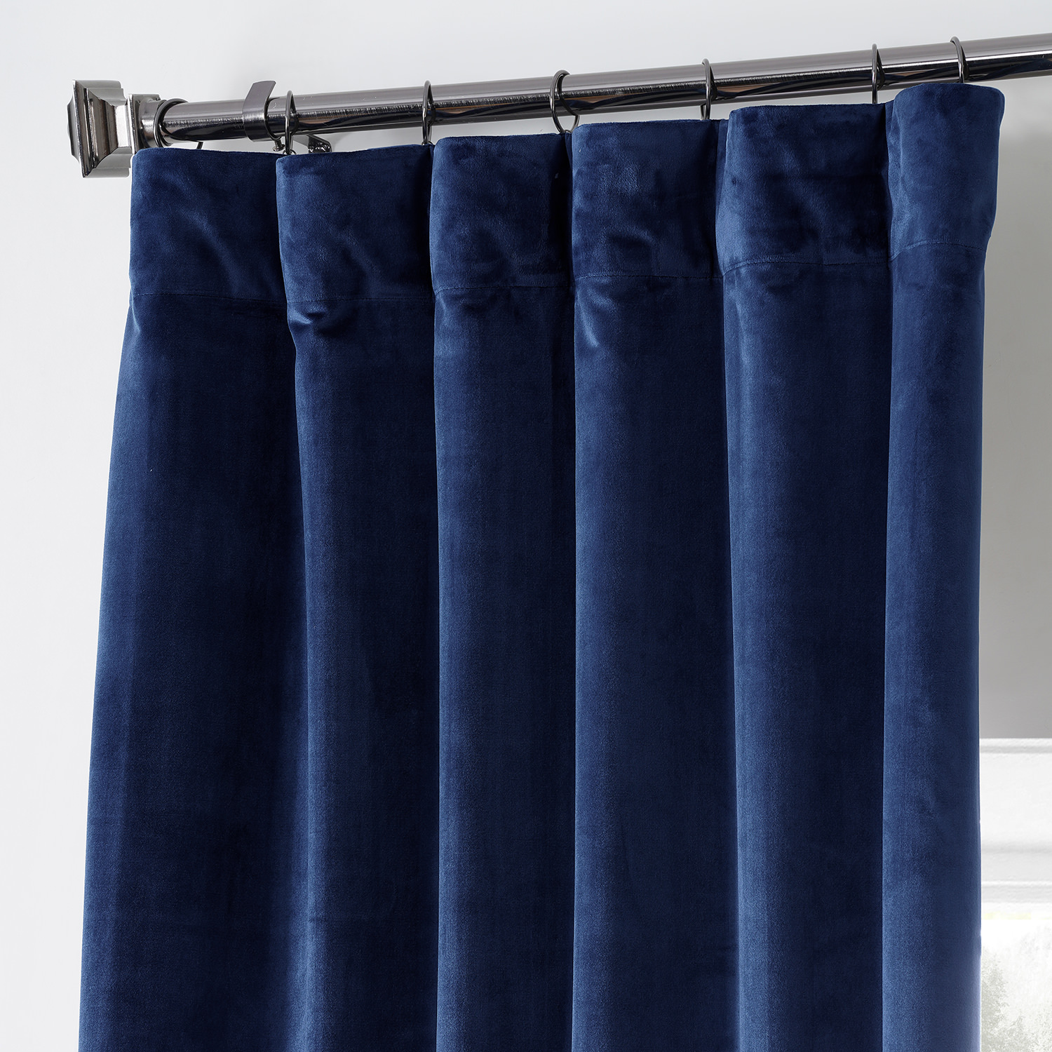 Designer Navy Performance Velvet Blackout Curtain Pair (2 Panels)