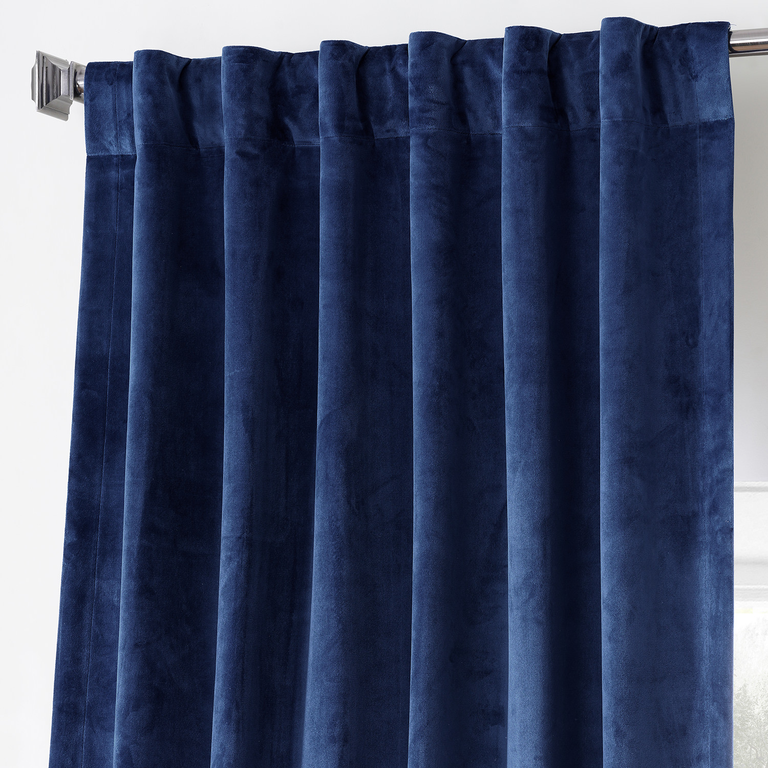 Designer Navy Performance Velvet Blackout Curtain Pair (2 Panels)