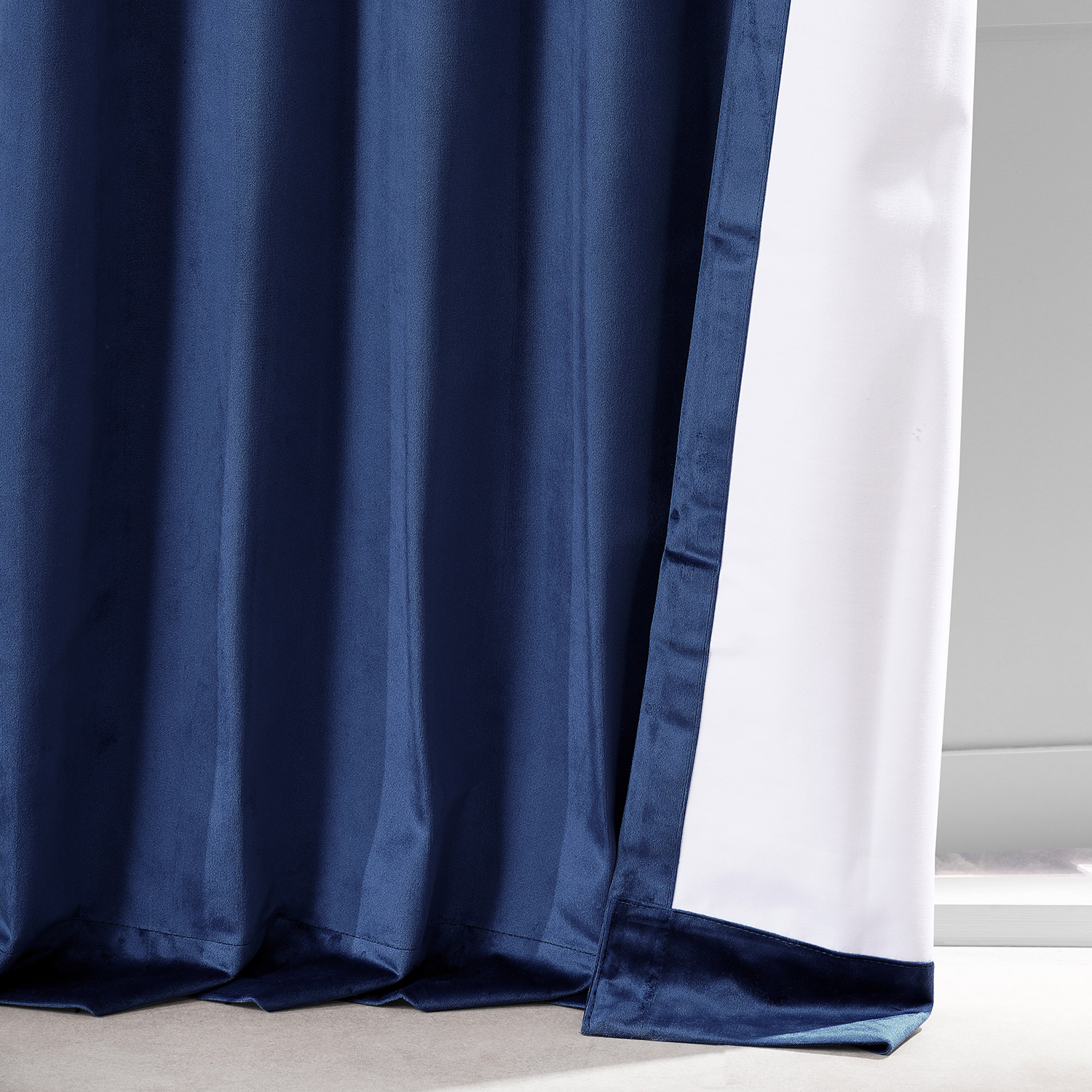 Designer Navy Performance Velvet Blackout Curtain Pair (2 Panels)