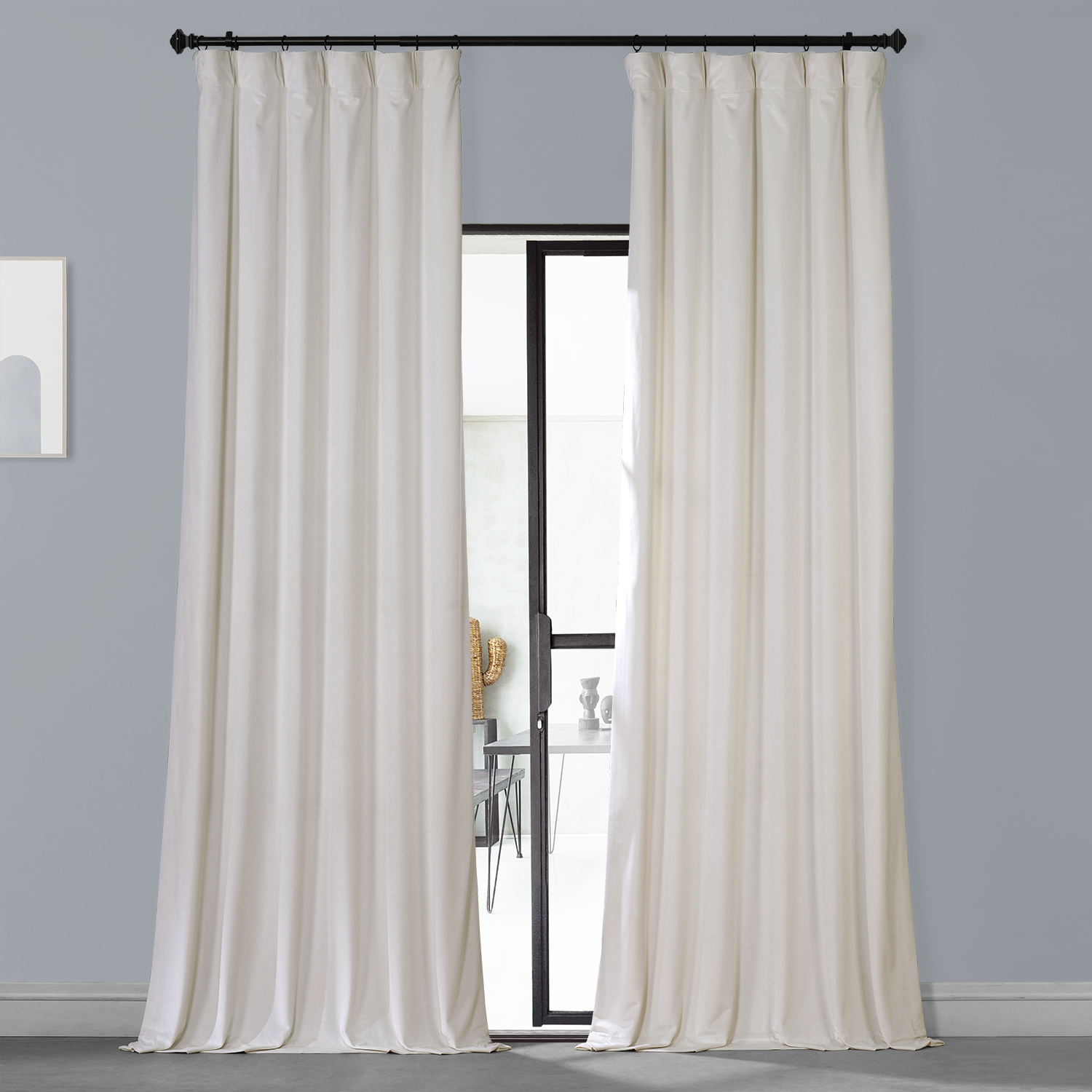 Marshmallow Cream Royal Lux Velvet Curtain