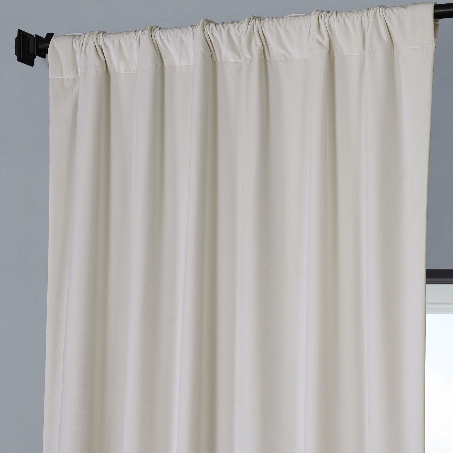 Marshmallow Cream Royal Lux Velvet Curtain