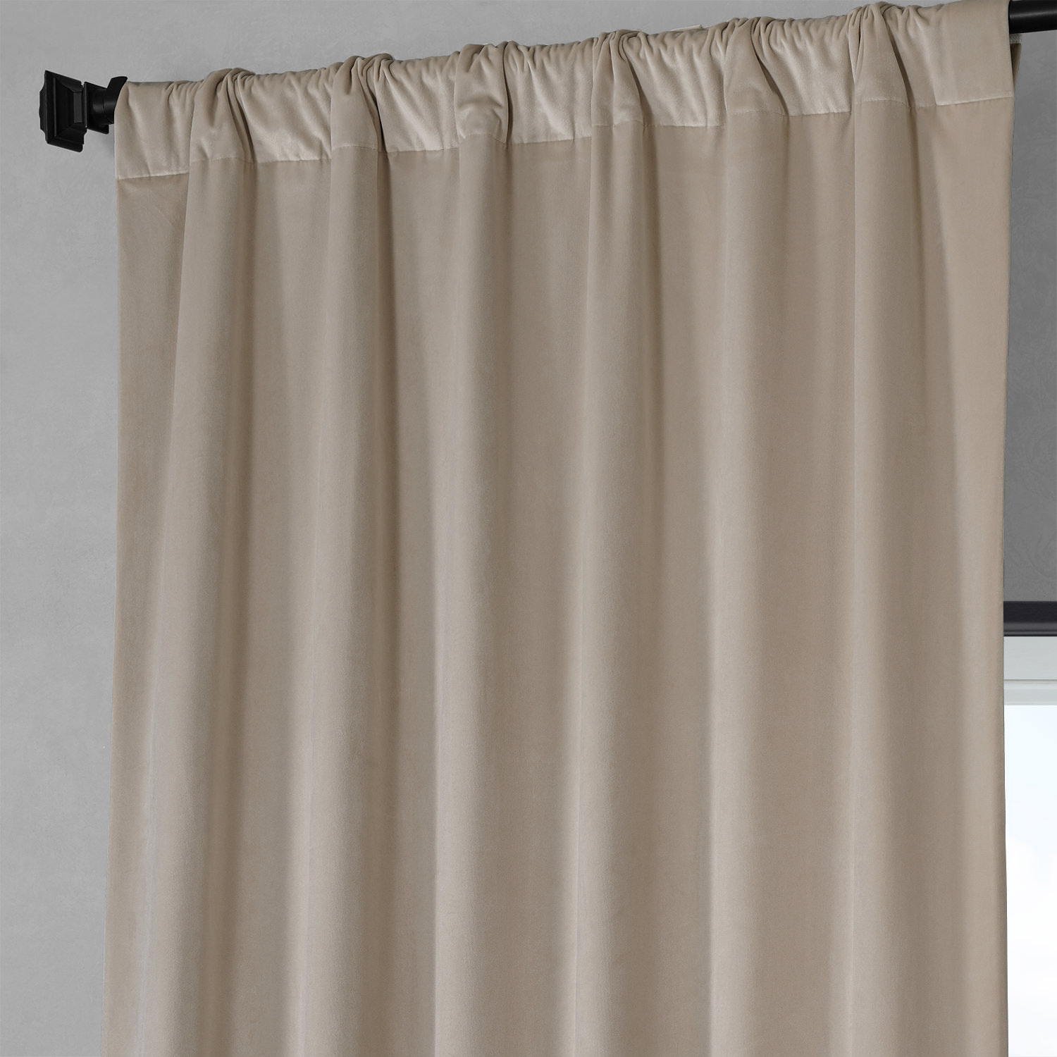 Mission Beige Royal Lux Velvet Curtain