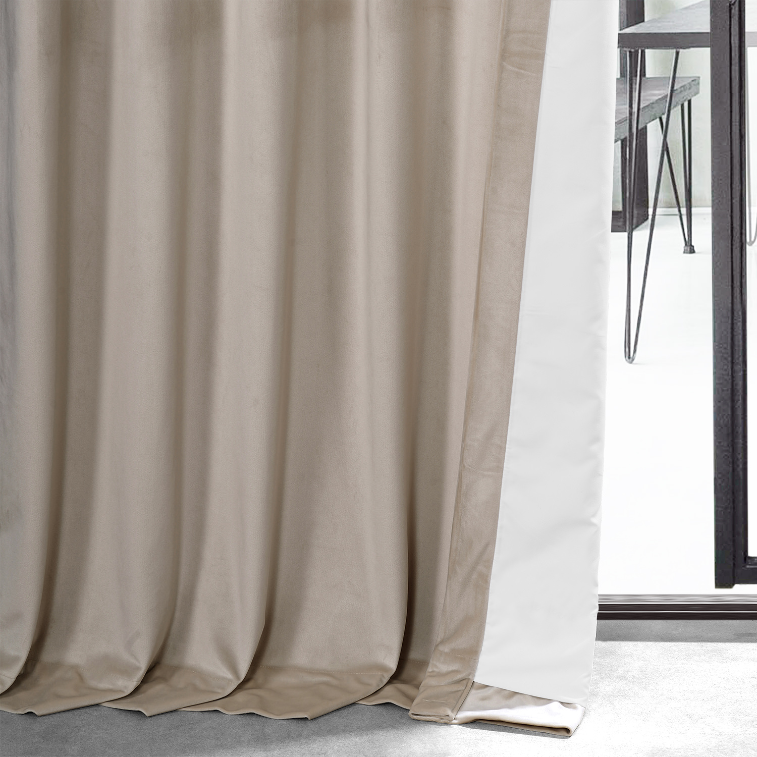 Mission Beige Royal Lux Velvet Curtain