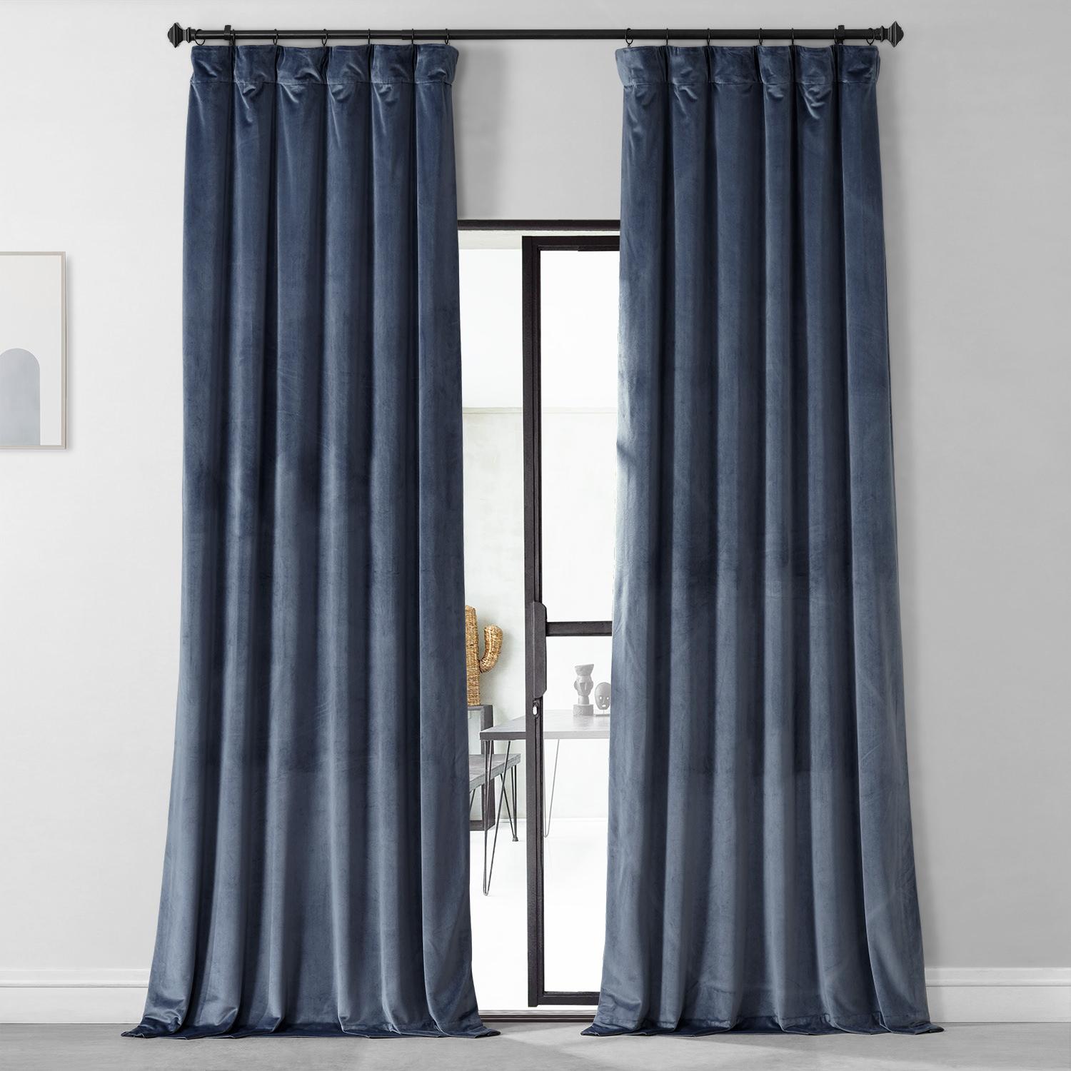 Tennyson Blue Royal Lux Velvet Curtain