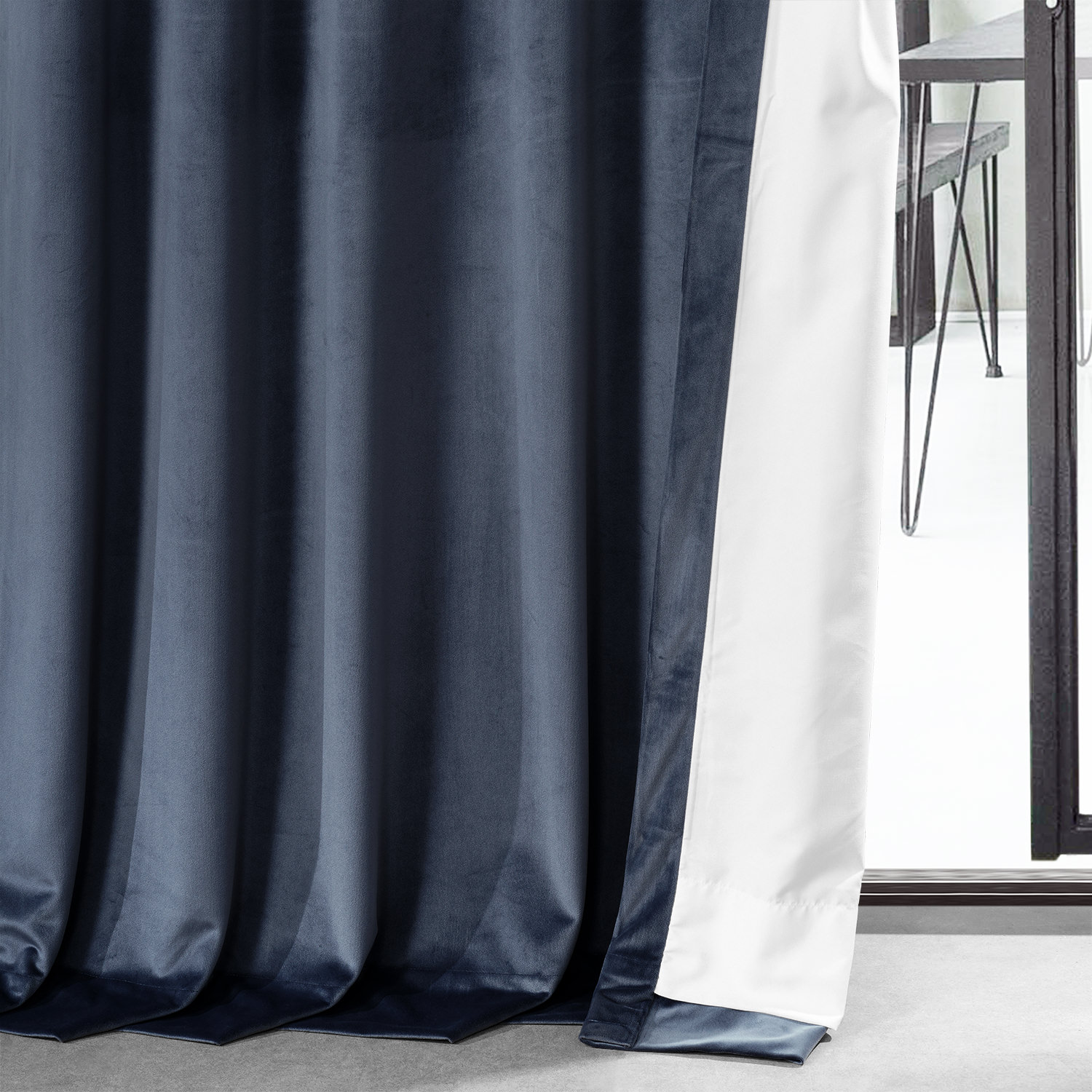 Tennyson Blue Royal Lux Velvet Curtain