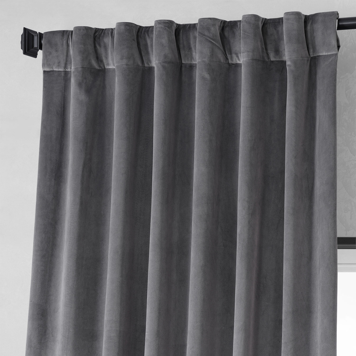 Stonewall Grey Royal Lux Velvet Curtain