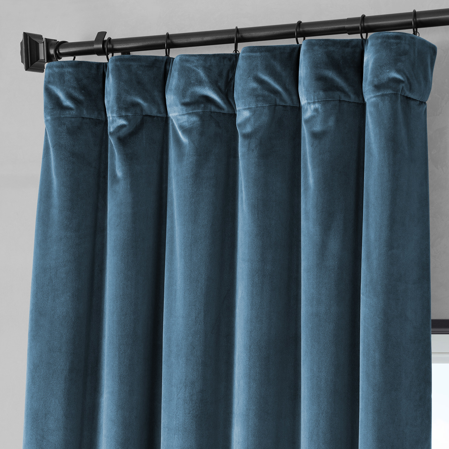 Lounge Teal Royal Lux Velvet Curtain