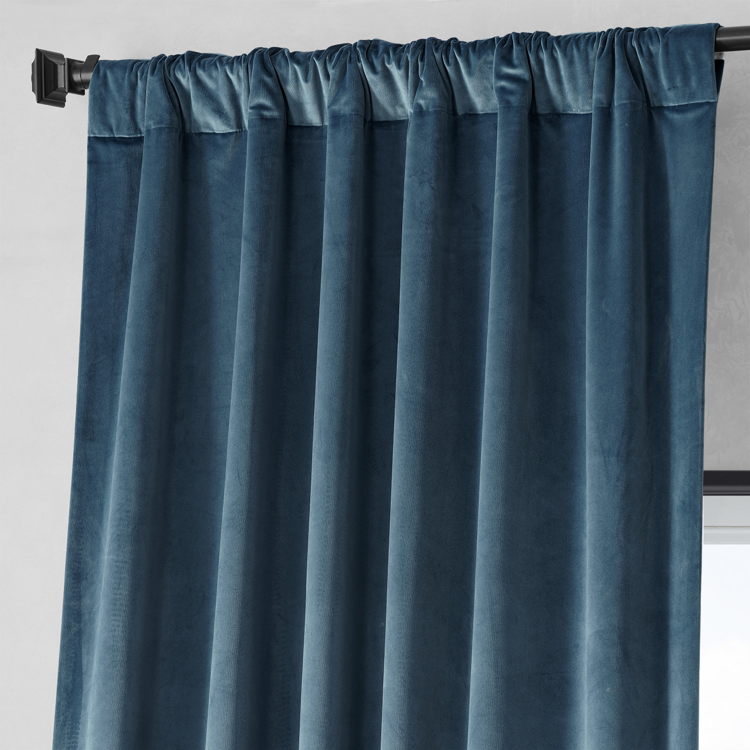 Lounge Teal Royal Lux Velvet Curtain