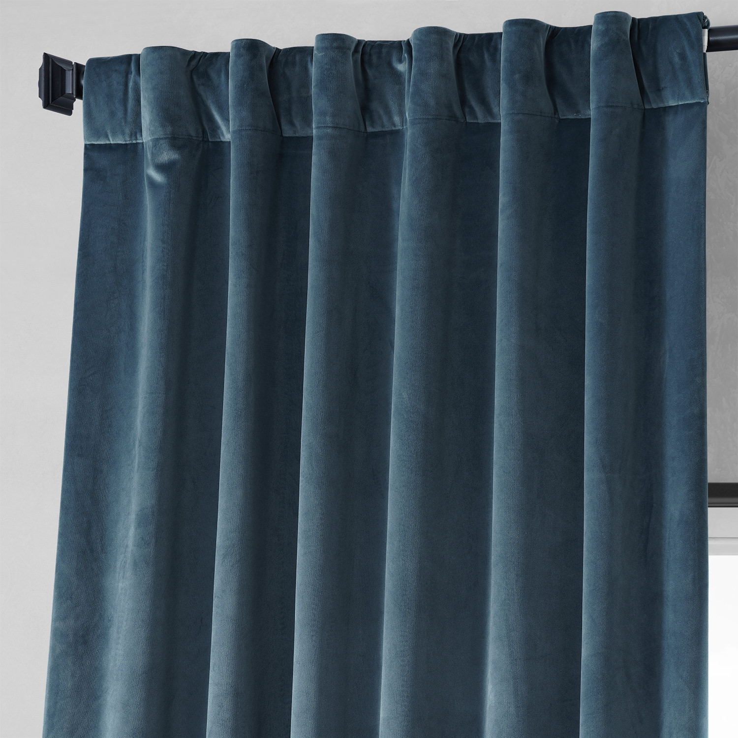 Lounge Teal Royal Lux Velvet Curtain