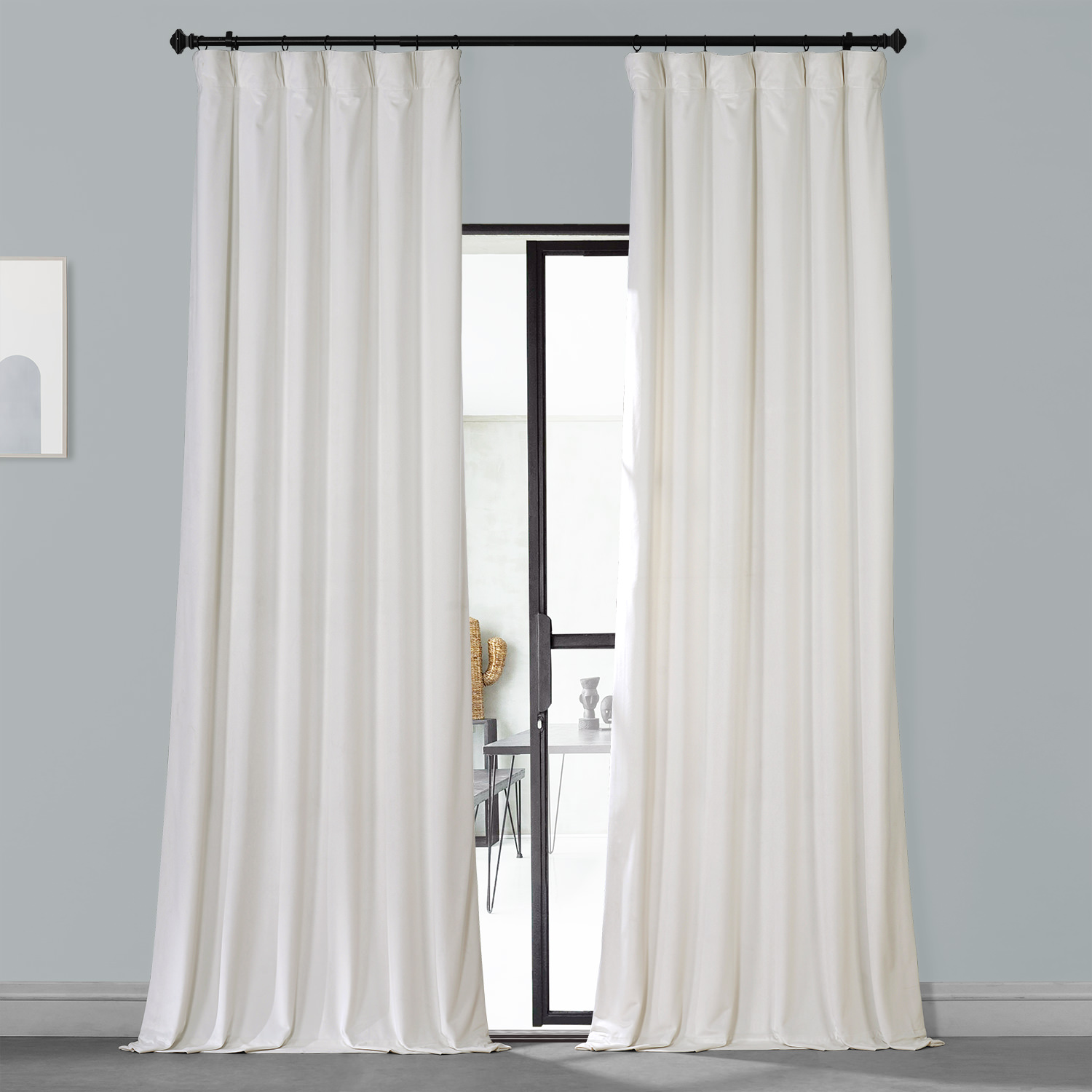 Sugar White Royal Lux Velvet Curtain