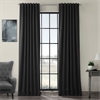 Jet Black Pole Pocket Blackout Room Darkening Curtain