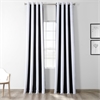 Awning Black & Fog White Stripe Grommet Blackout Room Darkening Curtain